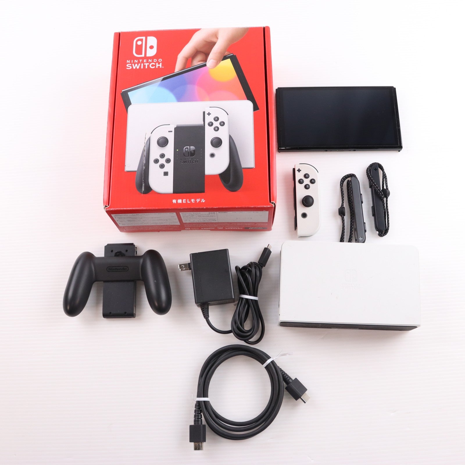 【中古即納】[Switch] (本体) Nintendo Switch(ニンテンドースイッチ) 有機ELモデル Joy-Con(L)/(R) ホワイト 任天堂(HEG-S-KAAAA)(20211008)
