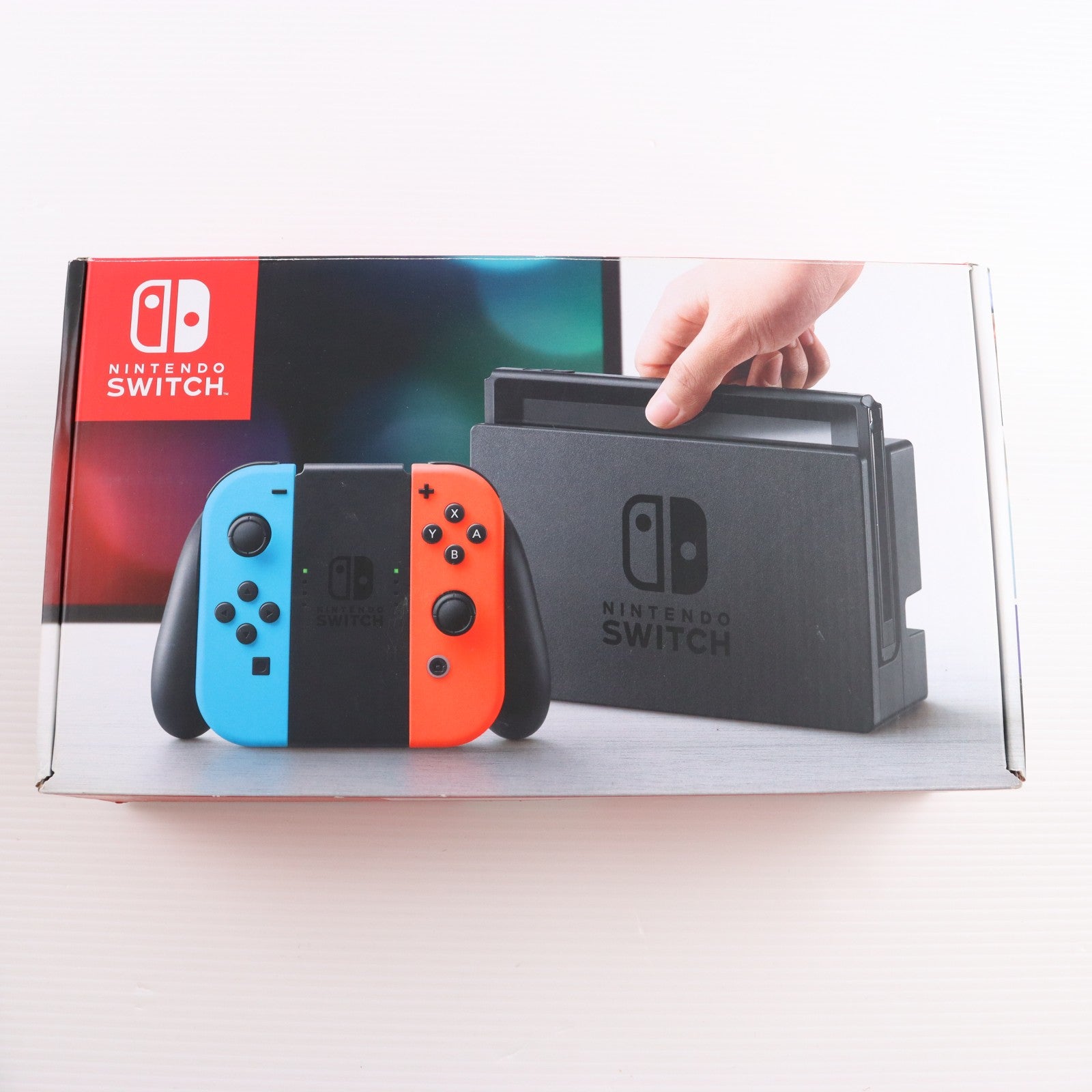 【中古即納】[Switch] (本体) Nintendo Switch(ニンテンドースイッチ) Joy-Con(L) ネオンブルー/R ネオンレッド 任天堂(HAC-S-KABAA)(20170303)
