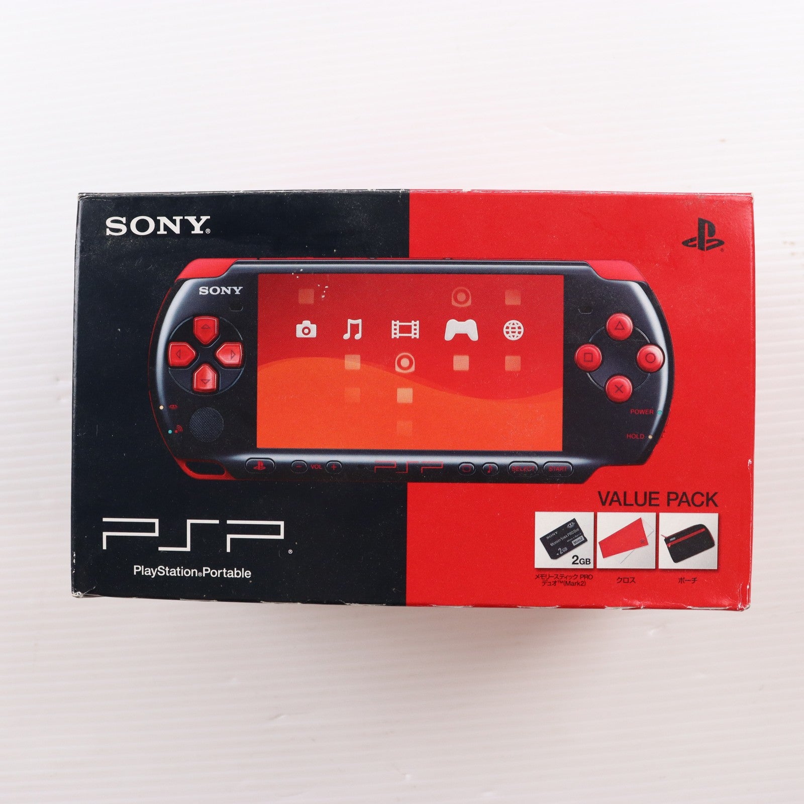 【中古即納】[PSP] (本体) PlayStation Portable(プレイステーション・ポータブル) バリューパック ブラック/レッド SCE(PSPJ-30017)(20101118)