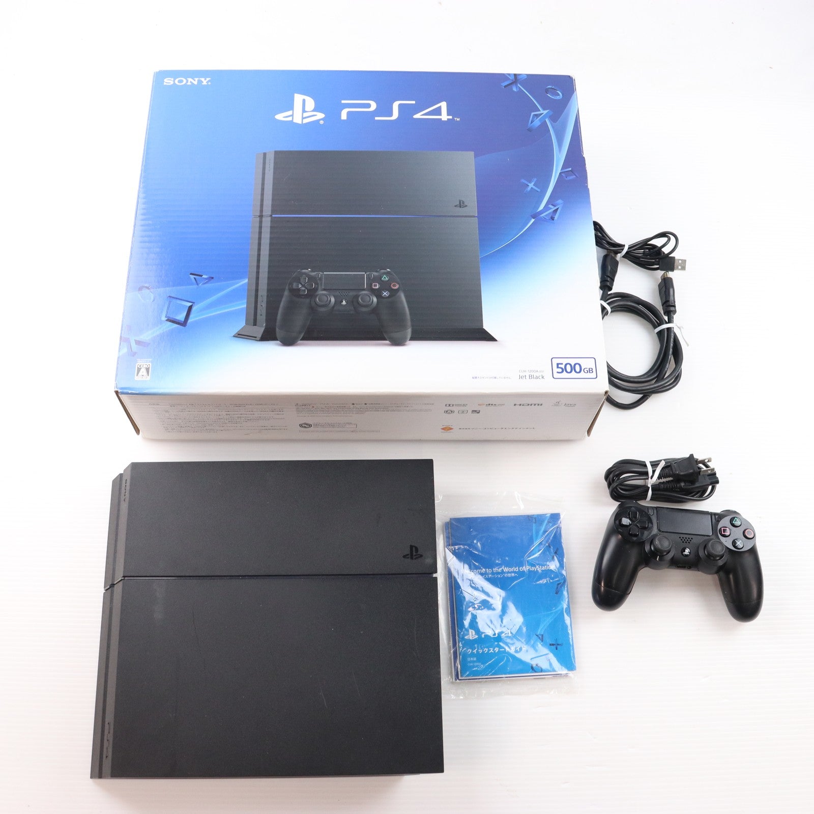 【中古即納】[PS4] (本体) PlayStation 4(プレイステーション4) ジェット・ブラック HDD500GB SCE(CUH-1200AB01)(20150625)