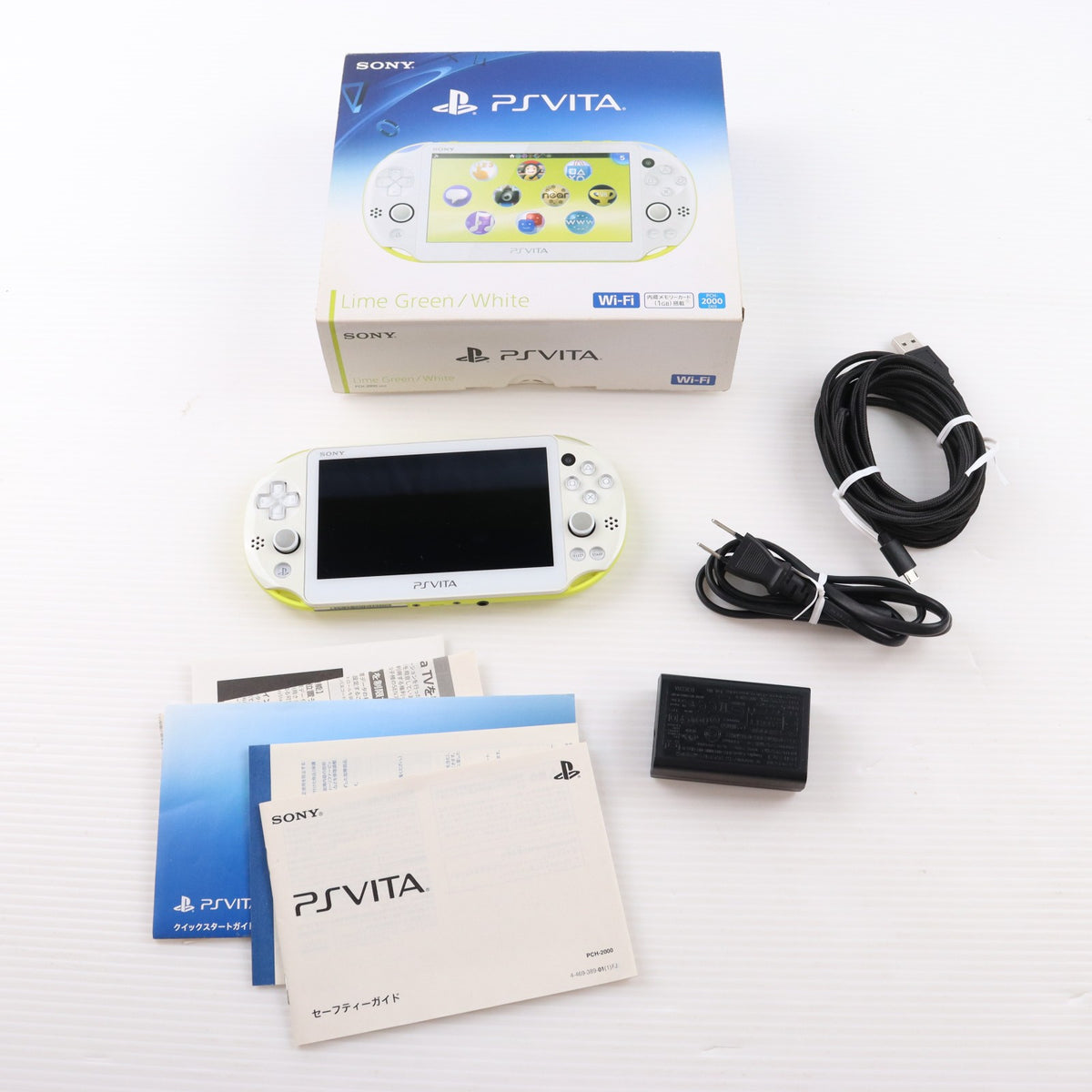 【中古即納】[PSVita] (本体) PlayStation Vita(プレイステーション ヴィータ) Wi-Fiモデル ライムグリーン/ホワイト SCE(PCH-2000ZA13)(20131010)