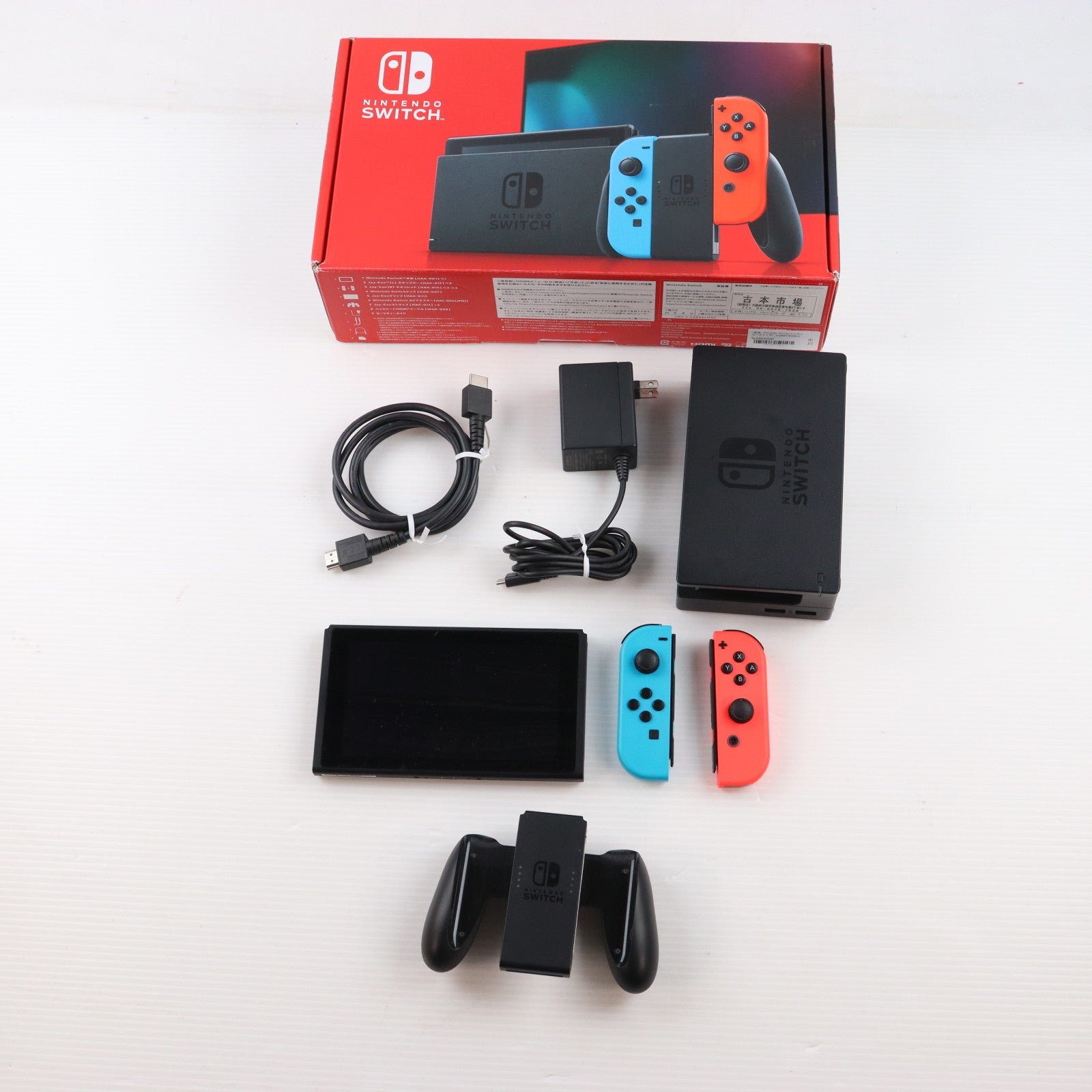 【中古即納】[Switch] (本体) Nintendo Switch(ニンテンドースイッチ) Joy-Con(L) ネオンブルー/(R) ネオンレッド 任天堂(HAD-S-KABAA)(20190830)
