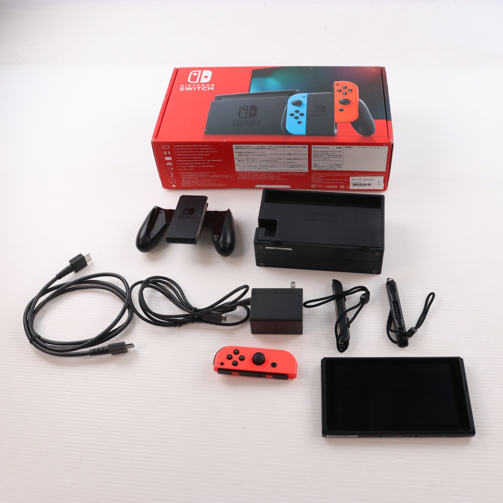 【中古即納】[Switch] (本体) Nintendo Switch(ニンテンドースイッチ) Joy-Con(L) ネオンブルー/(R) ネオンレッド 任天堂(HAD-S-KABAA)(20190830)