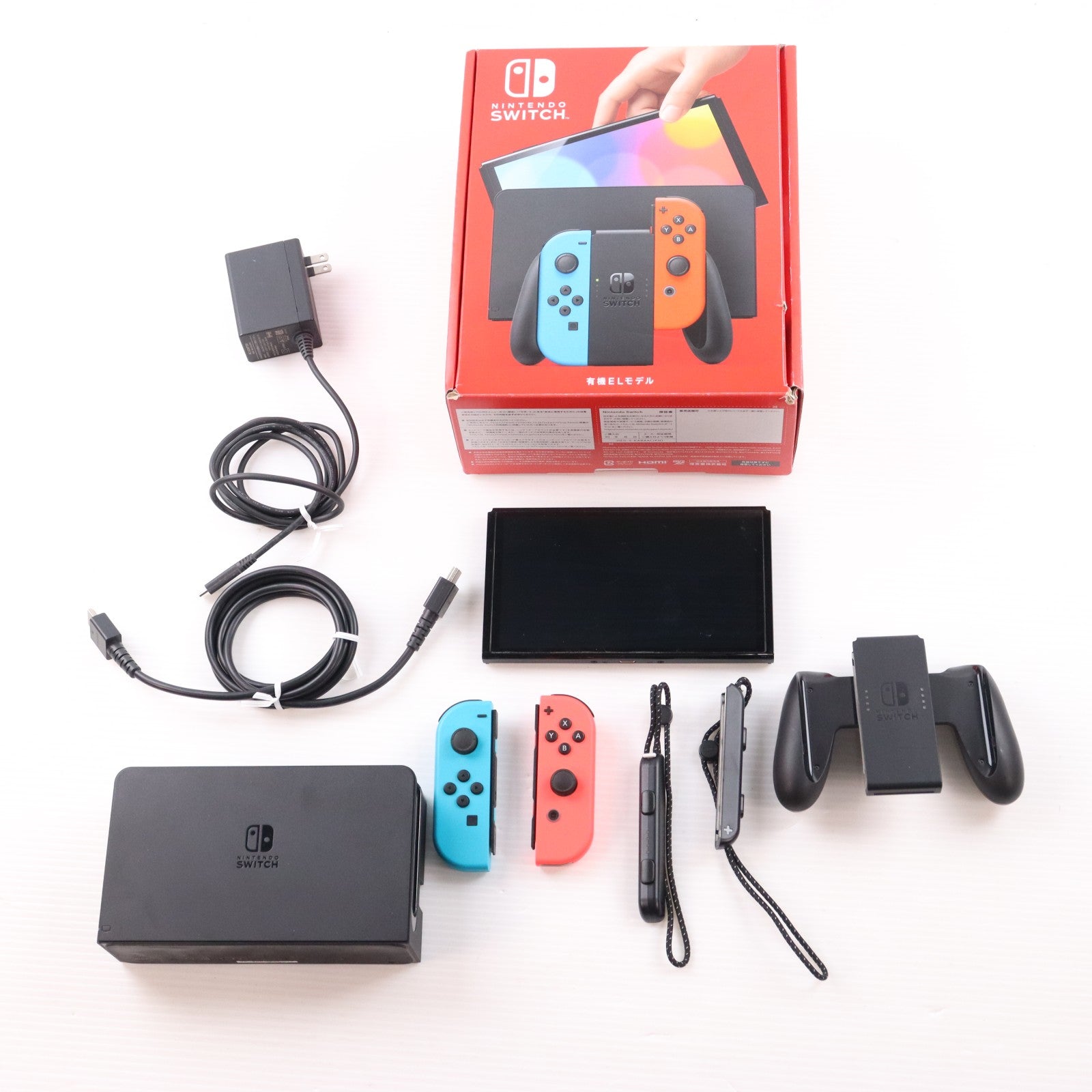 【中古即納】[Switch] (本体) Nintendo Switch(ニンテンドースイッチ) 有機ELモデル Joy-Con(L) ネオンブルー/(R) ネオンレッド 任天堂(HEG-S-KABAA)(20211008)