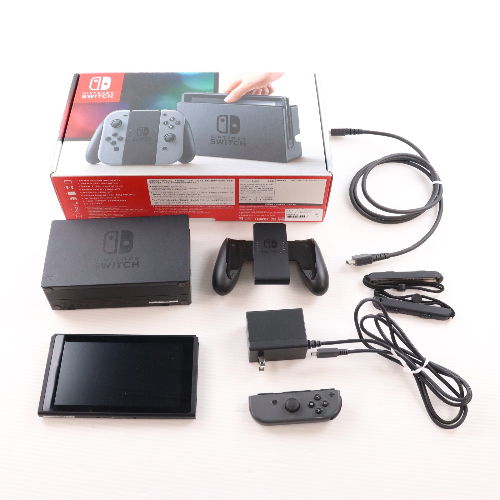 【中古即納】[Switch] (本体) Nintendo Switch(ニンテンドースイッチ) Joy-Con(L)/R グレー 任天堂(HAC-S-KAAAA)(20170303)