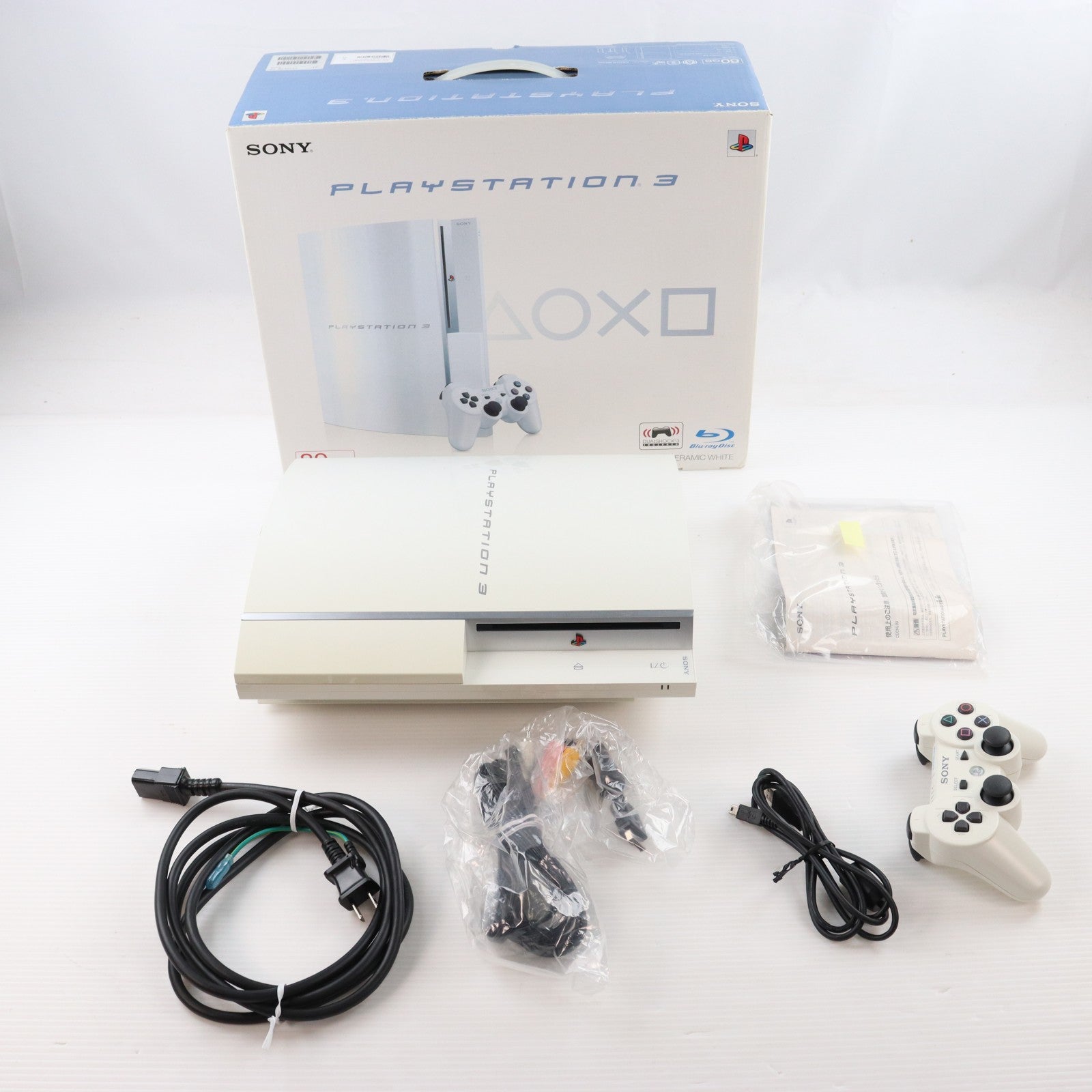 【中古即納】[PS3] (本体) PlayStation 3(プレイステーション3) セラミック・ホワイト 80GB SCE(CECH-L00CW)(20081030)