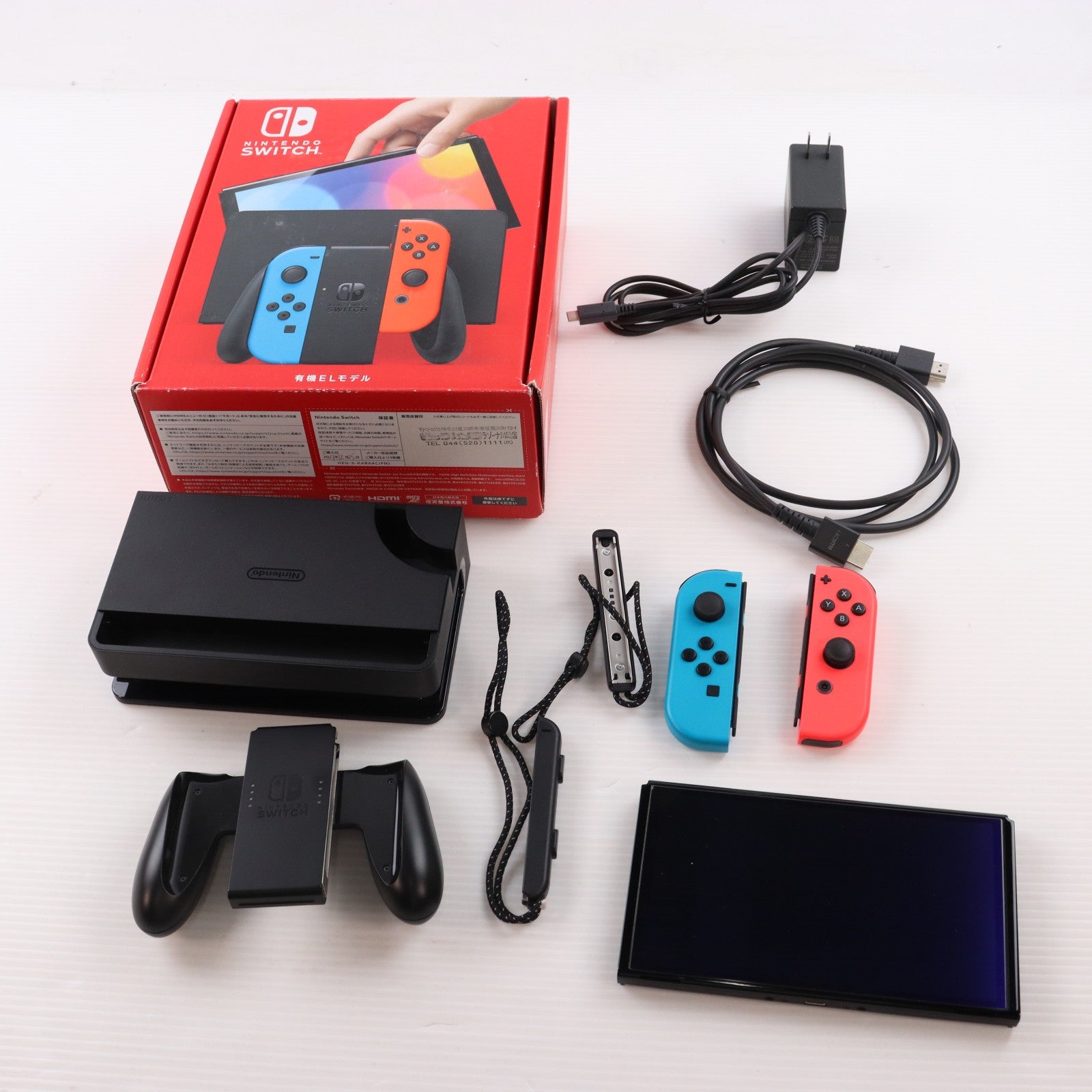 【中古即納】[Switch] (本体) Nintendo Switch(ニンテンドースイッチ) 有機ELモデル Joy-Con(L) ネオンブルー/(R) ネオンレッド 任天堂(HEG-S-KABAA)(20211008)