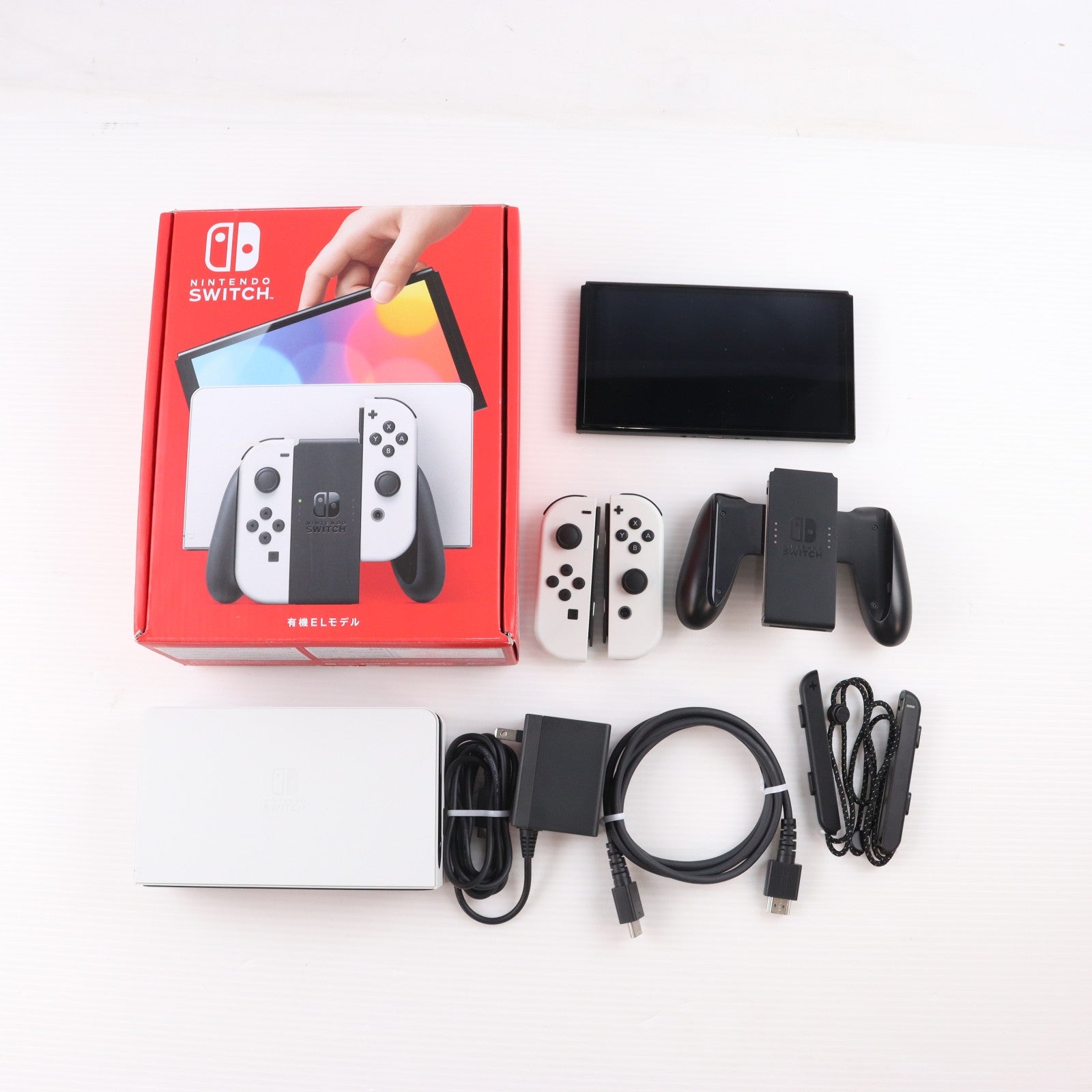 【中古即納】[Switch] (本体) Nintendo Switch(ニンテンドースイッチ) 有機ELモデル Joy-Con(L)/(R) ホワイト 任天堂(HEG-S-KAAAA)(20211008)
