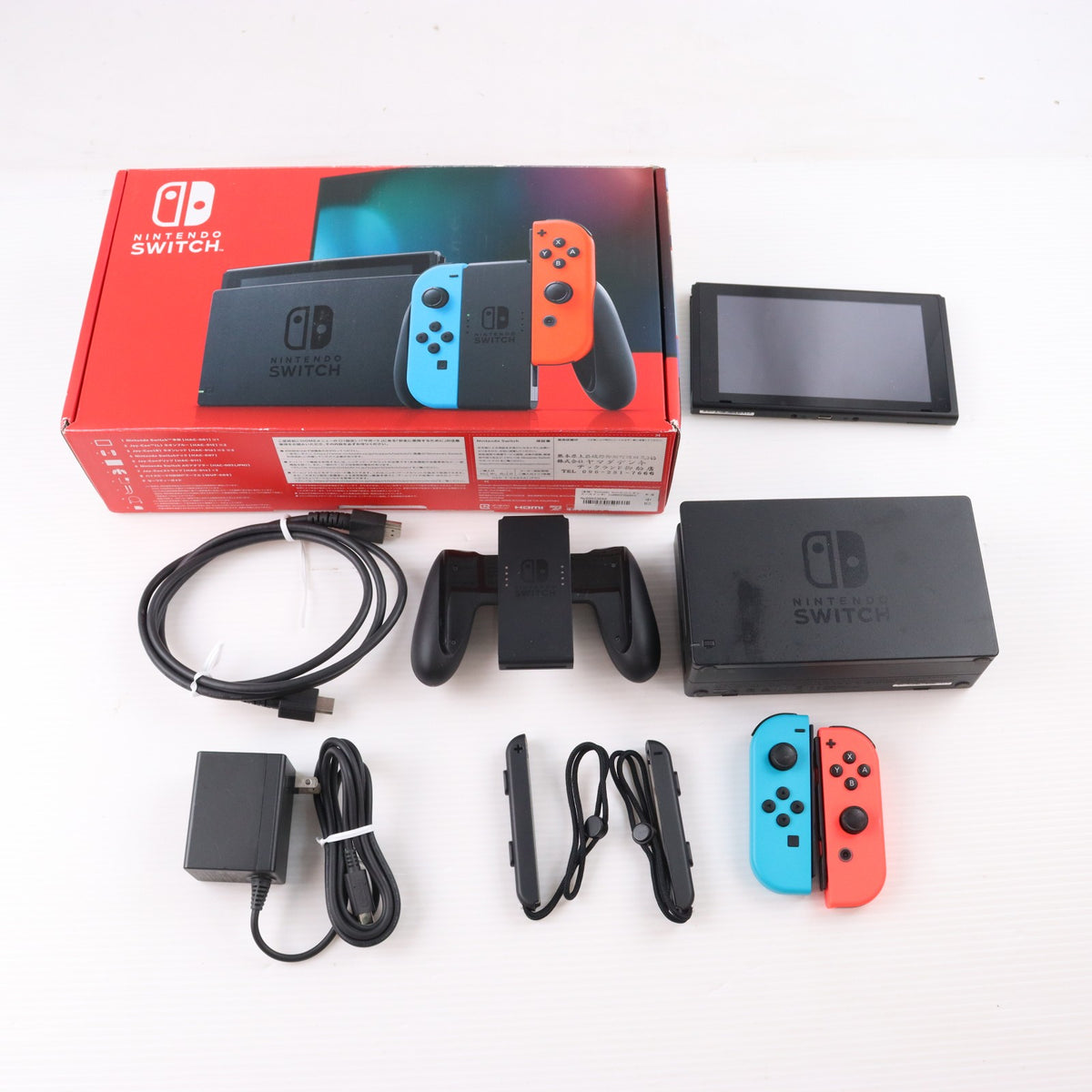 【中古即納】[Switch] (本体) Nintendo Switch(ニンテンドースイッチ) Joy-Con(L) ネオンブルー/(R) ネオンレッド 任天堂(HAD-S-KABAA)(20190830)