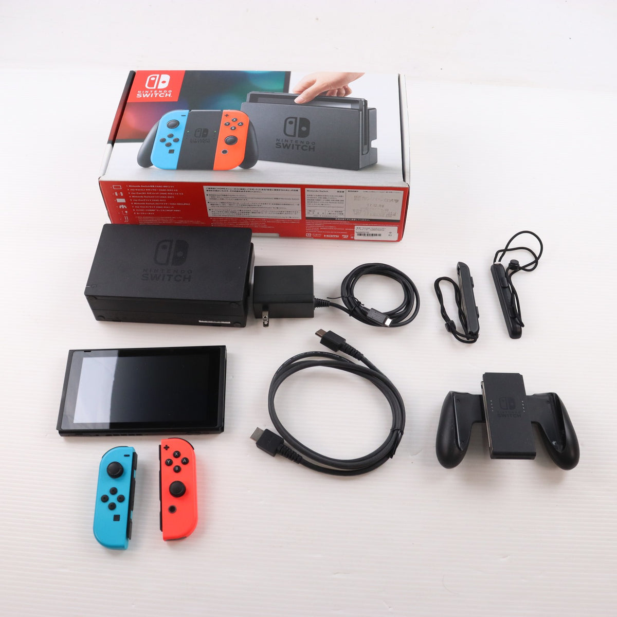 【中古即納】[Switch] (本体) Nintendo Switch(ニンテンドースイッチ) Joy-Con(L) ネオンブルー/R ネオンレッド 任天堂(HAC-S-KABAA)(20170303)