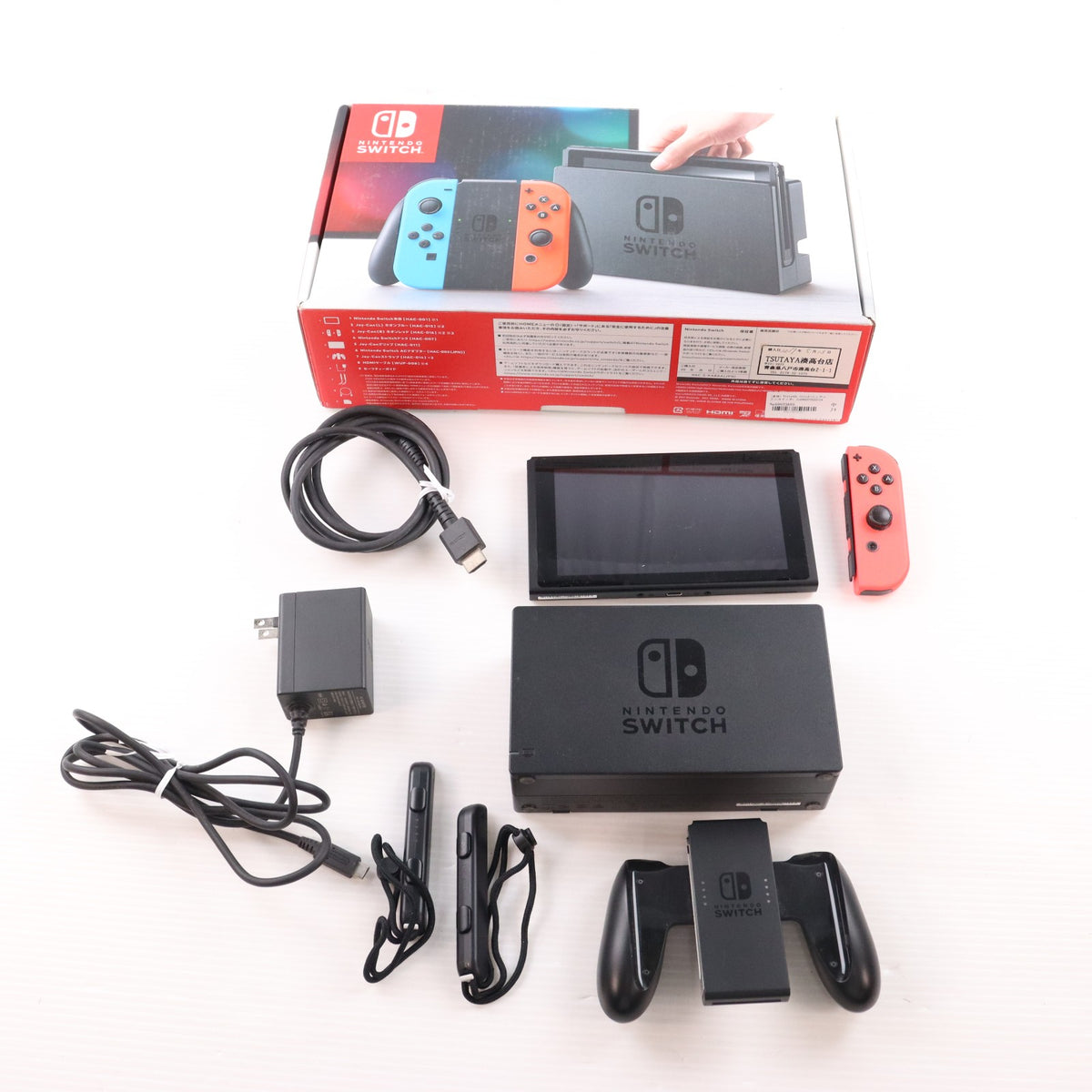 【中古即納】[Switch] (本体) Nintendo Switch(ニンテンドースイッチ) Joy-Con(L) ネオンブルー/R ネオンレッド 任天堂(HAC-S-KABAA)(20170303)
