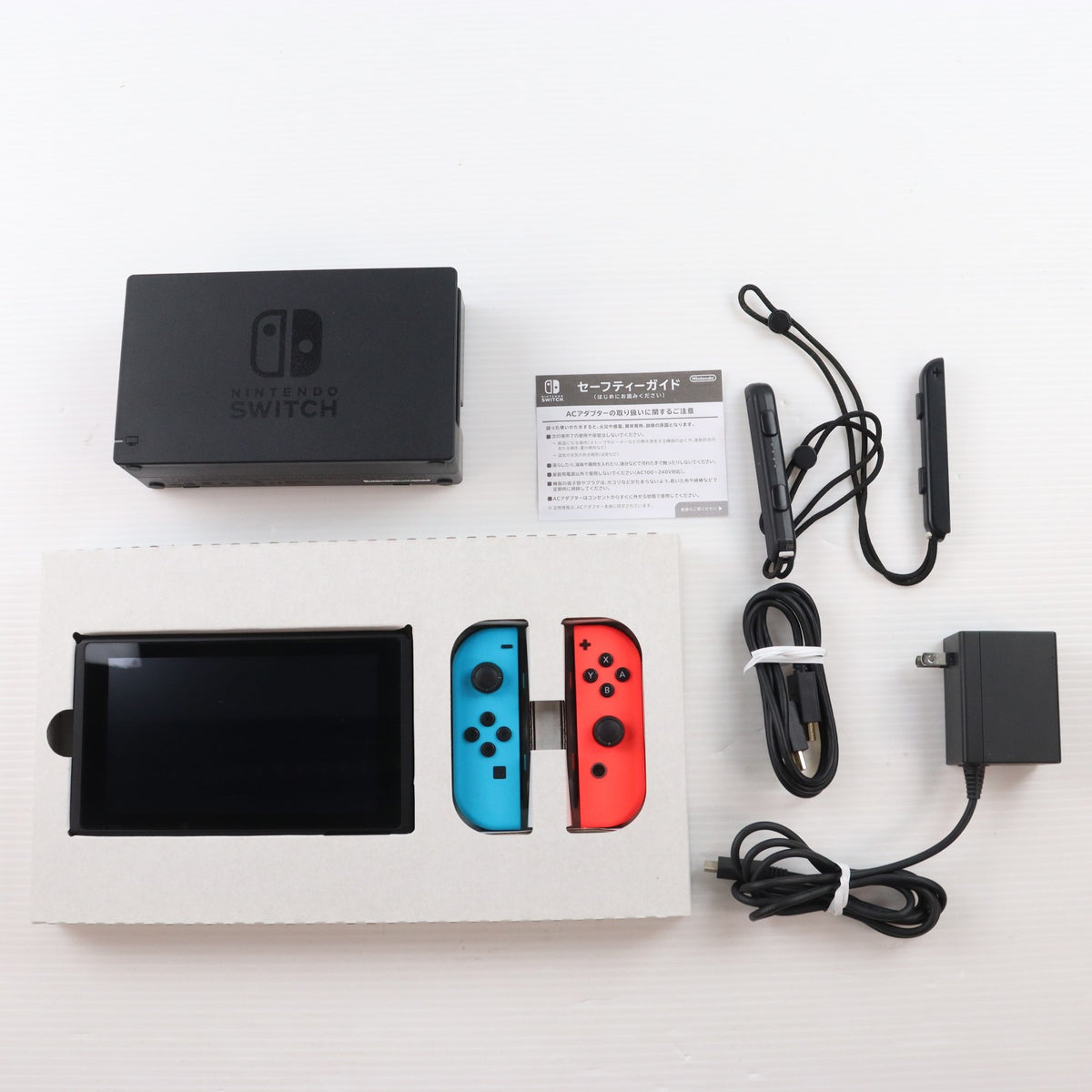 【中古即納】[Switch] (本体) Nintendo Switch(ニンテンドースイッチ) Joy-Con(L) ネオンブルー/R ネオンレッド 任天堂(HAC-S-KABAA)(20170303)