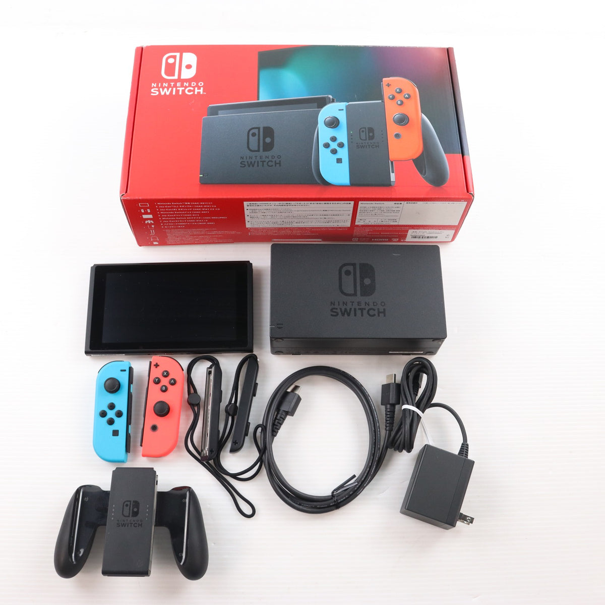 【中古即納】[Switch] (本体) Nintendo Switch(ニンテンドースイッチ) Joy-Con(L) ネオンブルー/(R) ネオンレッド 任天堂(HAD-S-KABAA)(20190830)