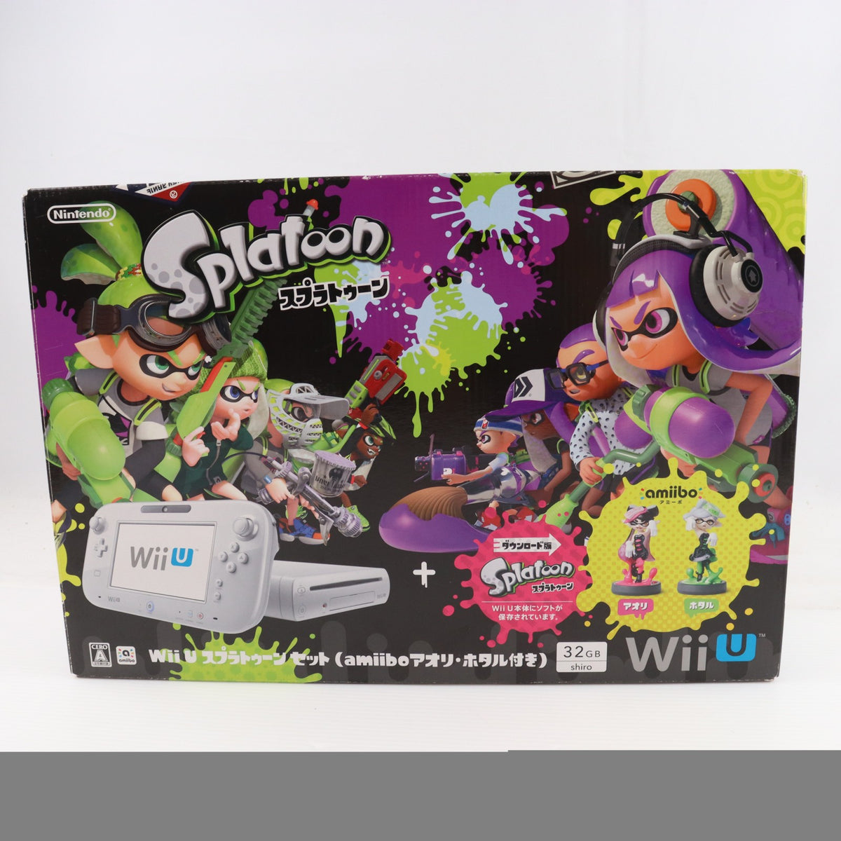 【中古即納】[WiiU] (本体) Wii U スプラトゥーン セット(amiibo アオリ・ホタル付き) 任天堂(WUP-S-WHAT)(20160707)