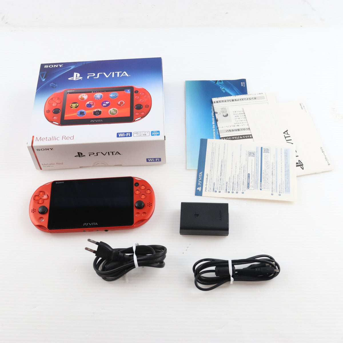 【中古即納】[PSVita] (本体) PlayStation Vita(プレイステーション ヴィータ) Wi-Fiモデル メタリック・レッド SIE(PCH-2000ZA26)(20161201)