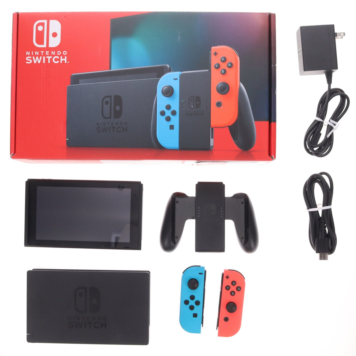【中古即納】[Switch] (本体) Nintendo Switch(ニンテンドースイッチ) Joy-Con(L) ネオンブルー/(R) ネオンレッド 任天堂(HAD-S-KABAA)(20190830)