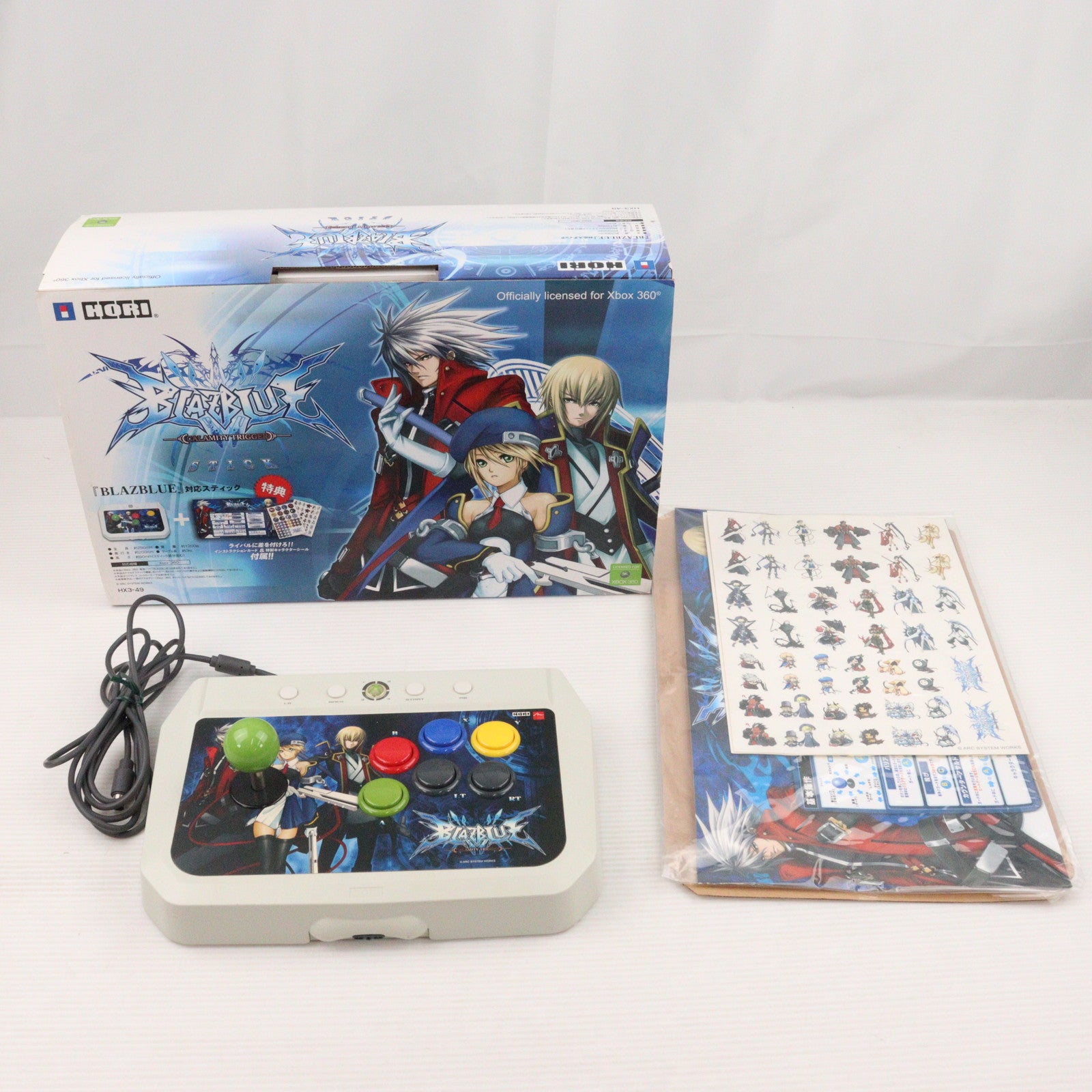 【中古即納】[ACC][Xbox360] XBOX360用 BLAZBLUE(ブレイブルー) 対応スティック マイクロソフトライセンス商品 HORI(HX3-49)(20090625)