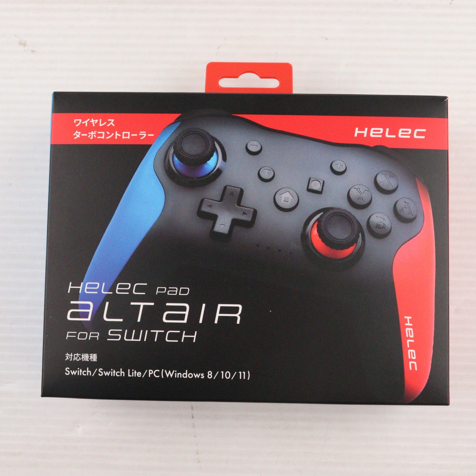 【中古即納】[ACC][Switch] ワイヤレスターボコントローラー HELEC PAD ALTAIR FOR SWITCH(へレックパッド アルタイル フォー スイッチ) HELEC(ヘレック)(HEL-103-22-REDBLUE)(20230720)