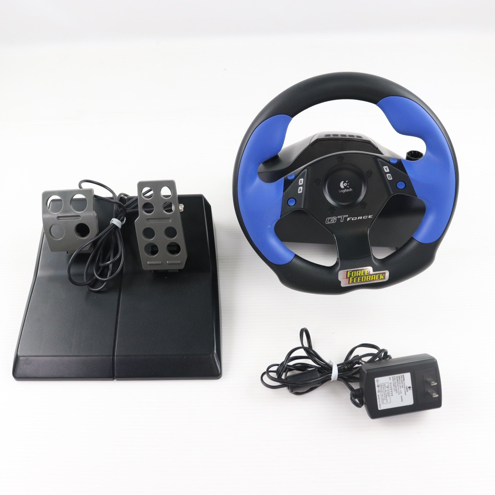 【中古即納】[ACC][PS2] GT FORCE(GTフォース) フォースフィードバックステアリングコントローラ Logicool(ロジクール)(LPRC-10000)(20010428)