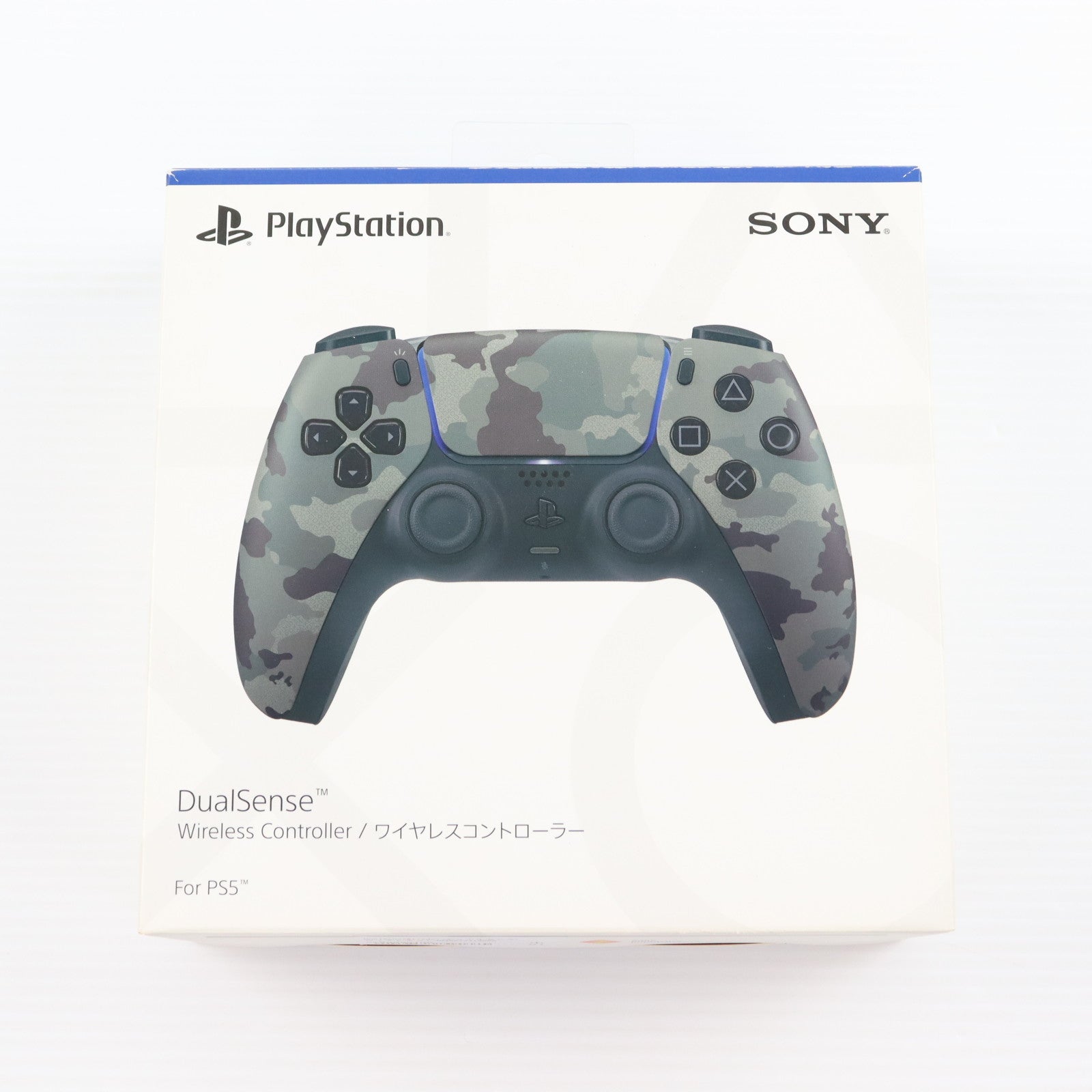 【中古即納】[ACC][PS5] DualSense&trade;(デュアルセンス) ワイヤレスコントローラー グレー カモフラージュ SIE(CFI-ZCT1J06)(20221014)