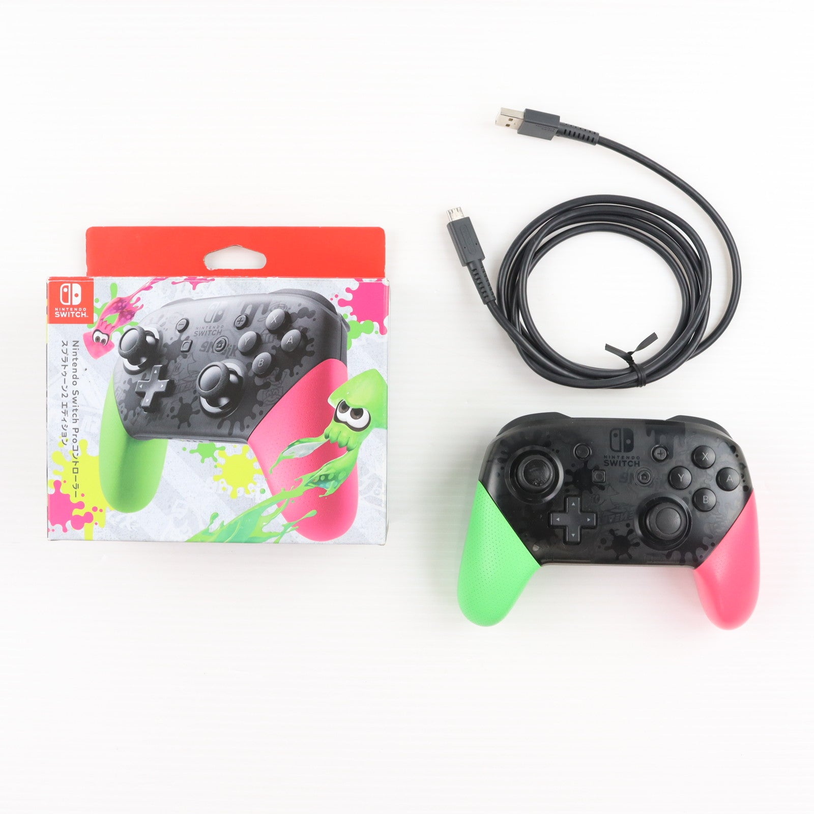 【中古即納】[ACC][Switch] Nintendo Switch Proコントローラー(ニンテンドースイッチ プロコントローラー) スプラトゥーン2エディション 任天堂(HAC-A-FSSKB)(20170721)