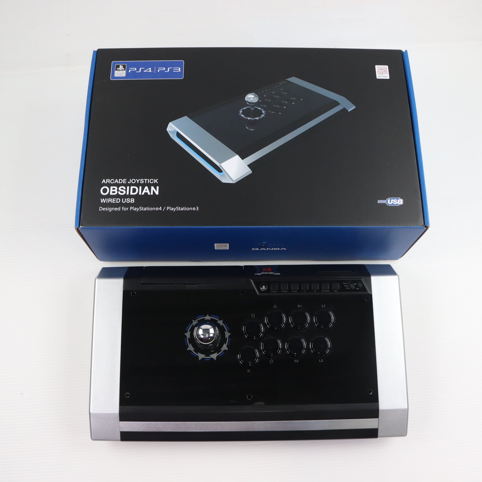 【中古即納】[ACC][PS4] Qanba Obsidian Arcade Joystick(クァンバ オブシディアン アーケード ジョイスティック) ソニーライセンス商品 Qanba(Q3-PS4-01)(20180125)