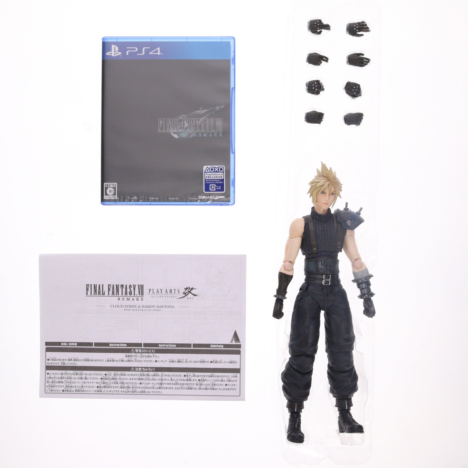 【中古即納】[PS4] スクウェア・エニックスe-STORE限定 FINAL FANTASY VII REMAKE PLAY ARTS改(ファイナルファンタジー7 リメイク プレイアーツ改) クラウド・ストライフ&ハーディ=デイトナ FINAL FANTASY VII REMAKE 同梱品 スクウェア・エニックス(20200410)