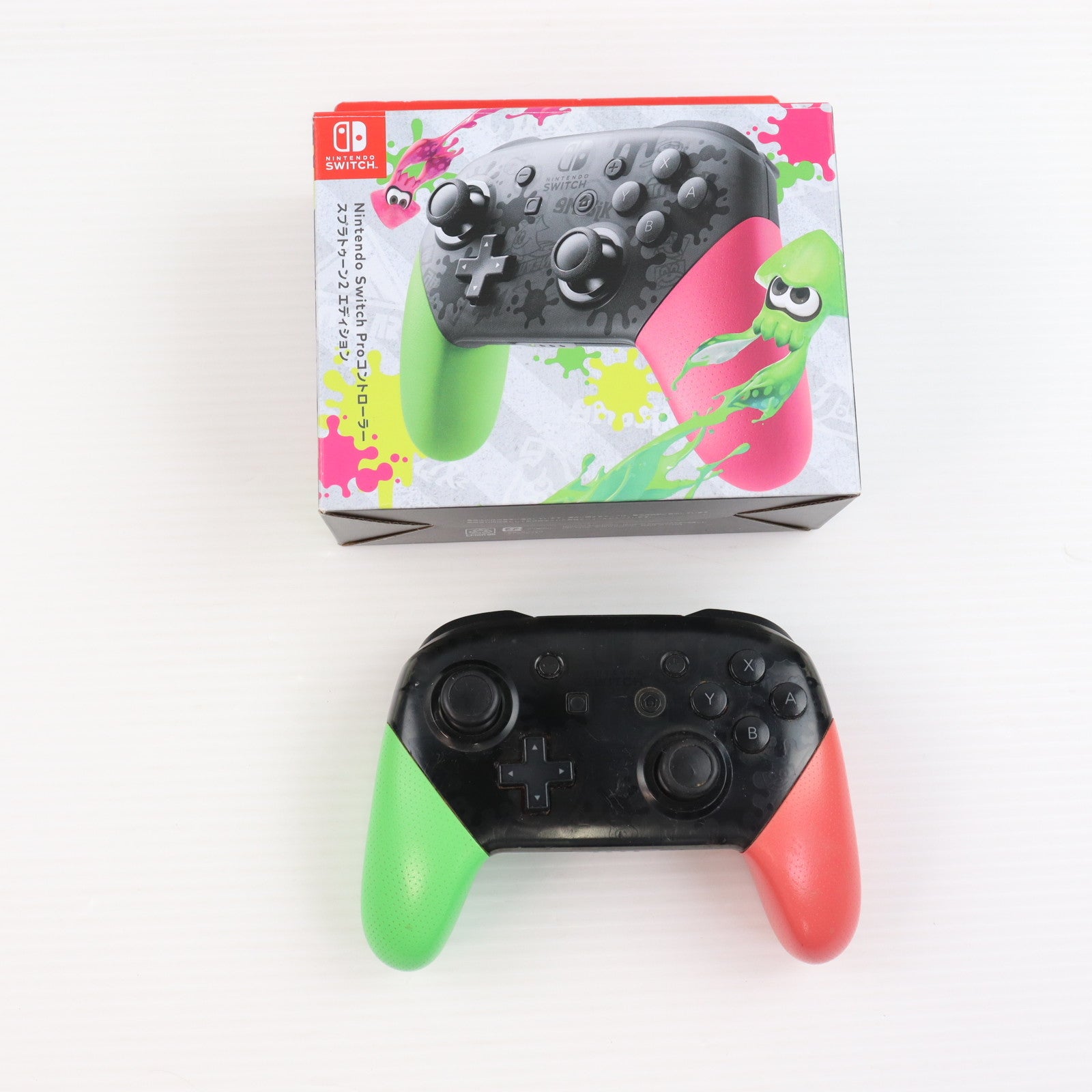 【中古即納】[ACC][Switch] (USB充電ケーブル無し)Nintendo Switch Proコントローラー(ニンテンドースイッチ プロコントローラー) スプラトゥーン2エディション 任天堂(HAC-A-FSSKB)(20170721)