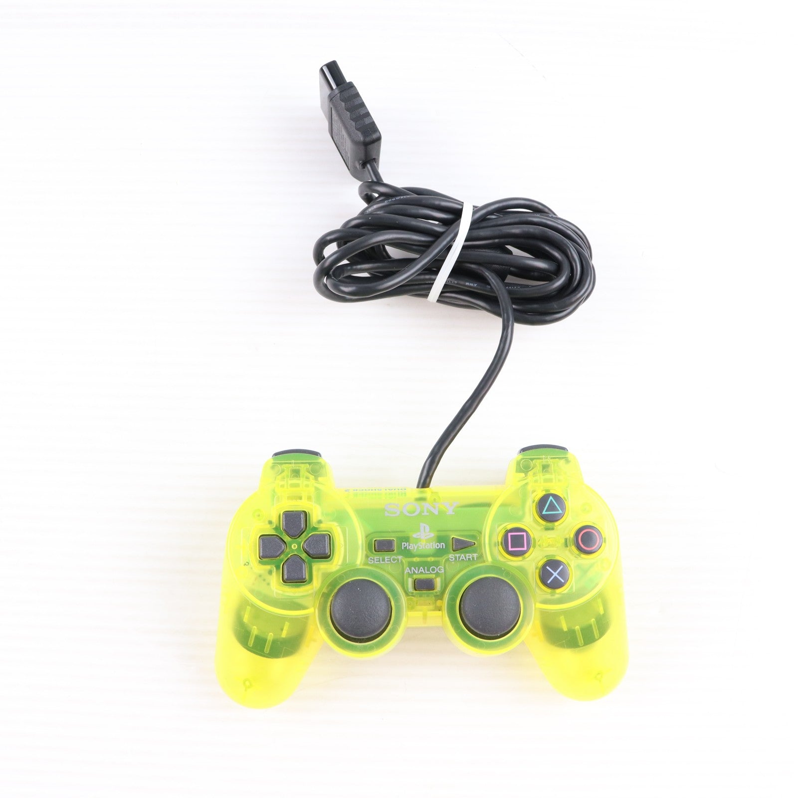 【中古即納】[ACC][PS2] アナログコントローラ デュアルショック2(DUALSHOCK2) レモン・イエロー SCE(SCPH-10010Y)(20020627)