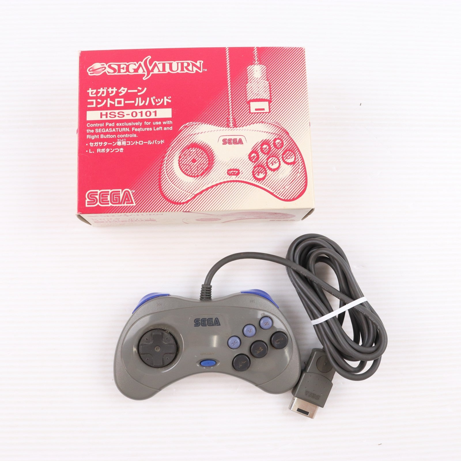 【中古即納】[ACC][SS] セガサターン コントロールパッド ミストグレー(白) セガ・エンタープライゼス(HSS-0101-S)(19960329)