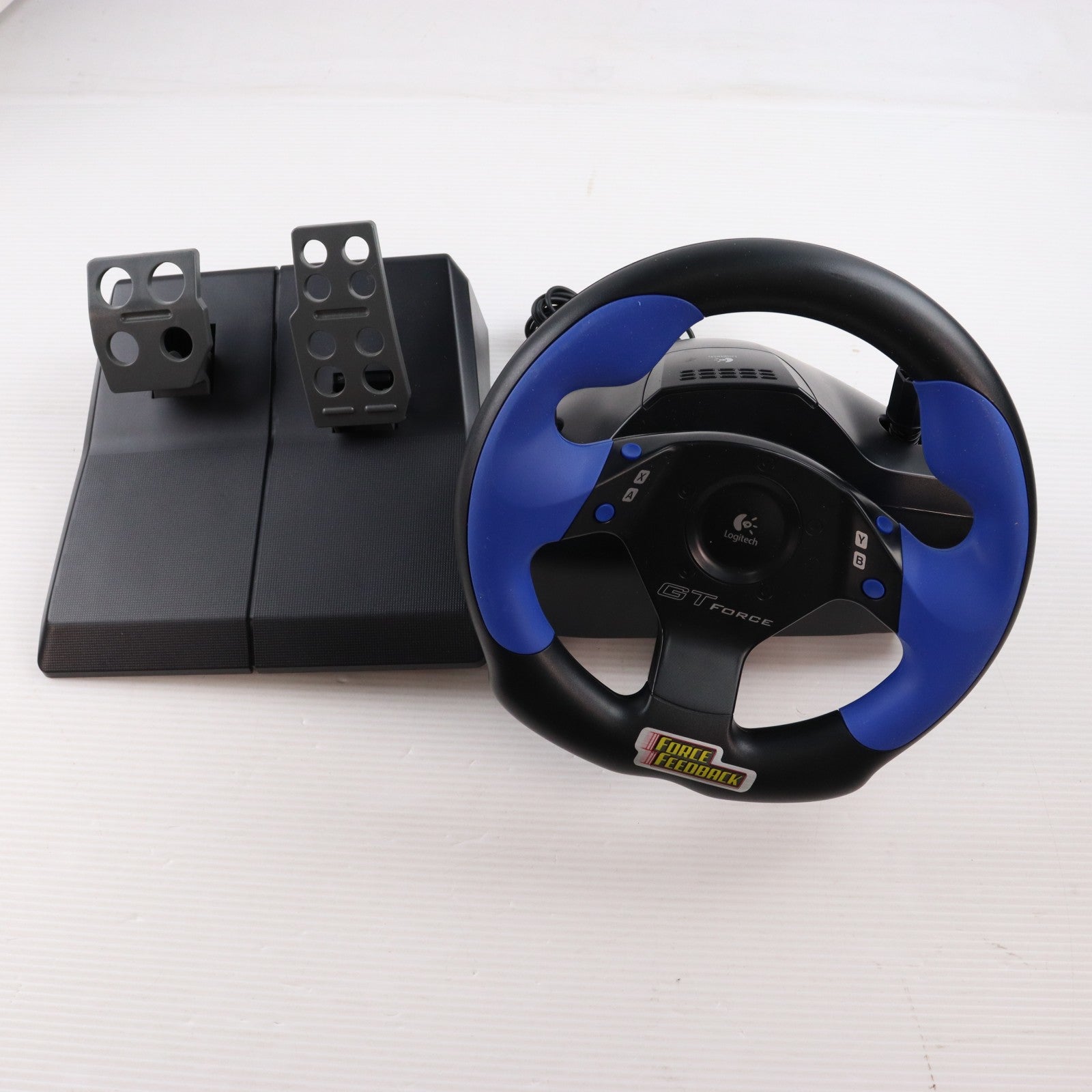 【中古即納】[ACC][PS2] GT FORCE(GTフォース) フォースフィードバックステアリングコントローラ Logicool(ロジクール)(LPRC-10000)(20010428)