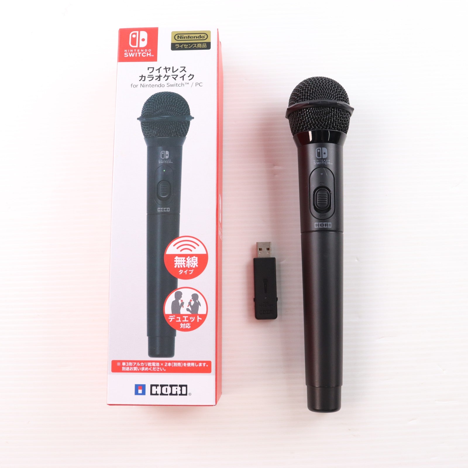 【中古即納】[ACC][Switch] ワイヤレスカラオケマイク for Nintendo Switch/PC(ニンテンドースイッチ/PC) 任天堂ライセンス商品 HORI(NSW-352)(20220730)
