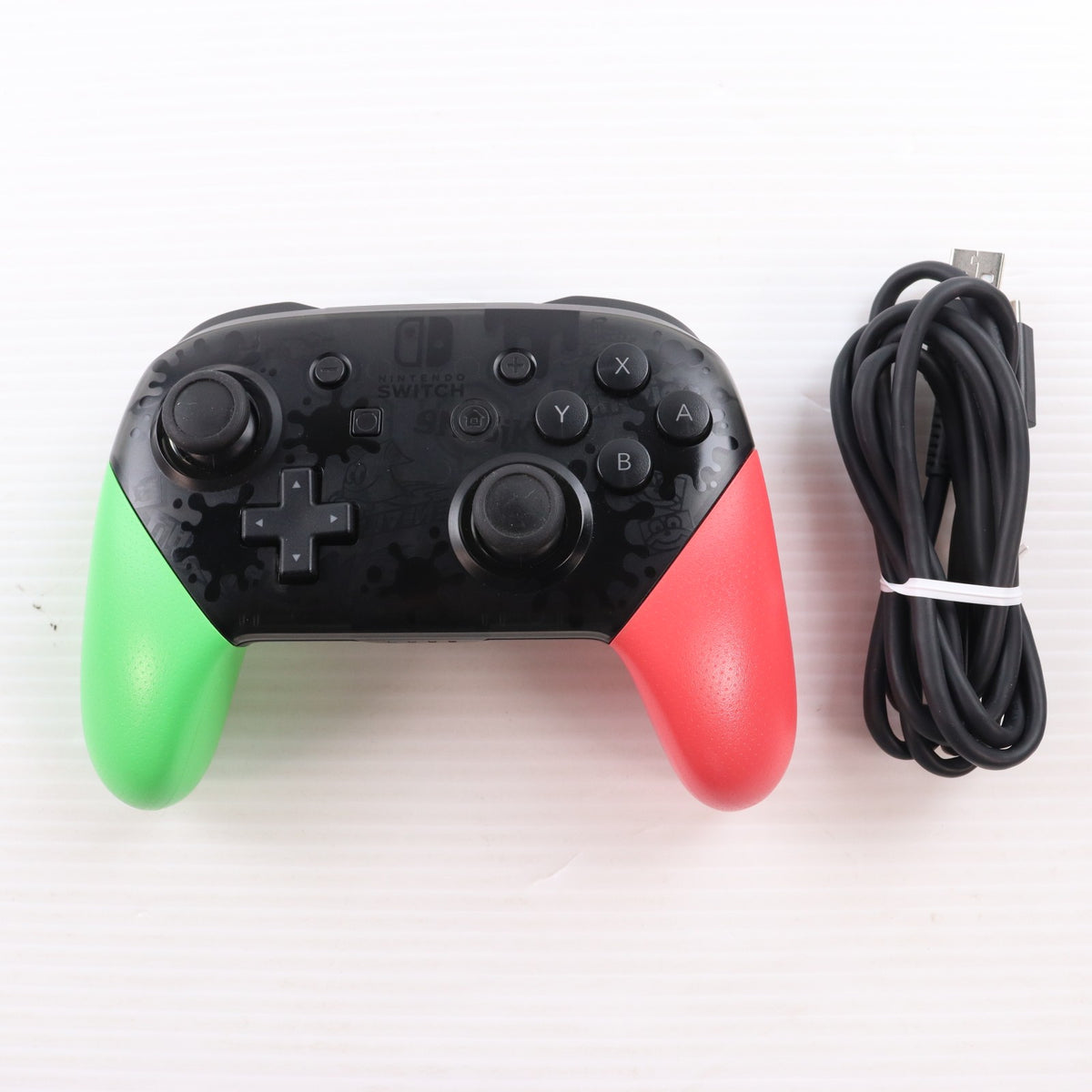 【中古即納】[ACC][Switch] Nintendo Switch Proコントローラー(ニンテンドースイッチ プロコントローラー) スプラトゥーン2エディション 任天堂(HAC-A-FSSKB)(20170721)