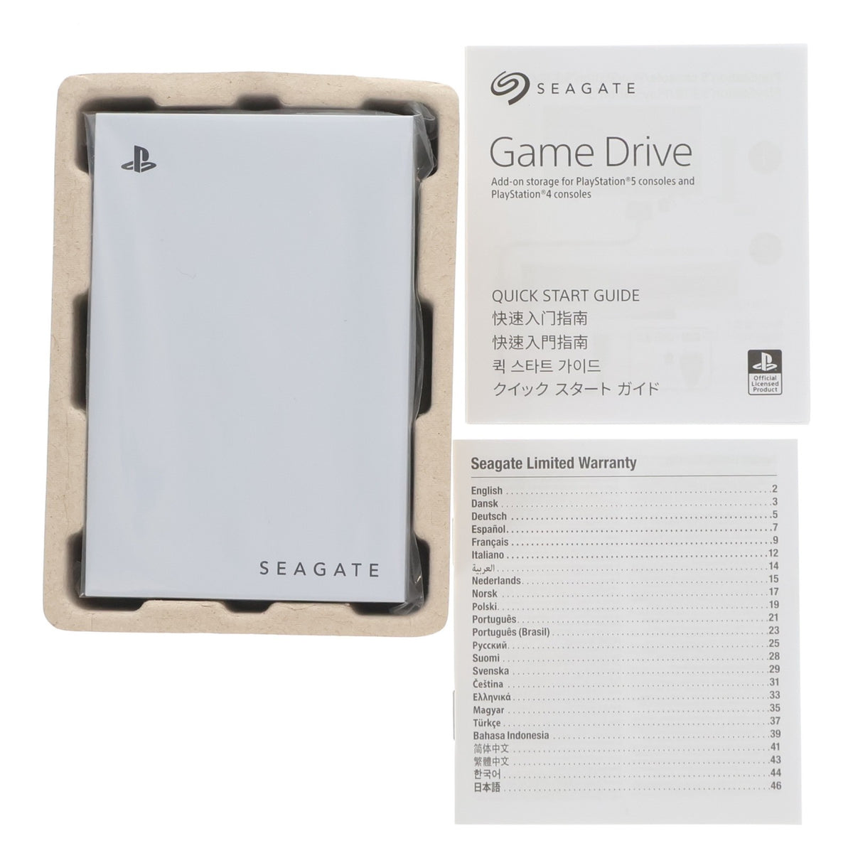 【中古即納】[ACC][PS5] SEAGATE ゲームドライブ PS5用 外付けHDD 5TB ホワイト ソニーライセンス商品 SEAGATE(STLV5000300)(20240228)