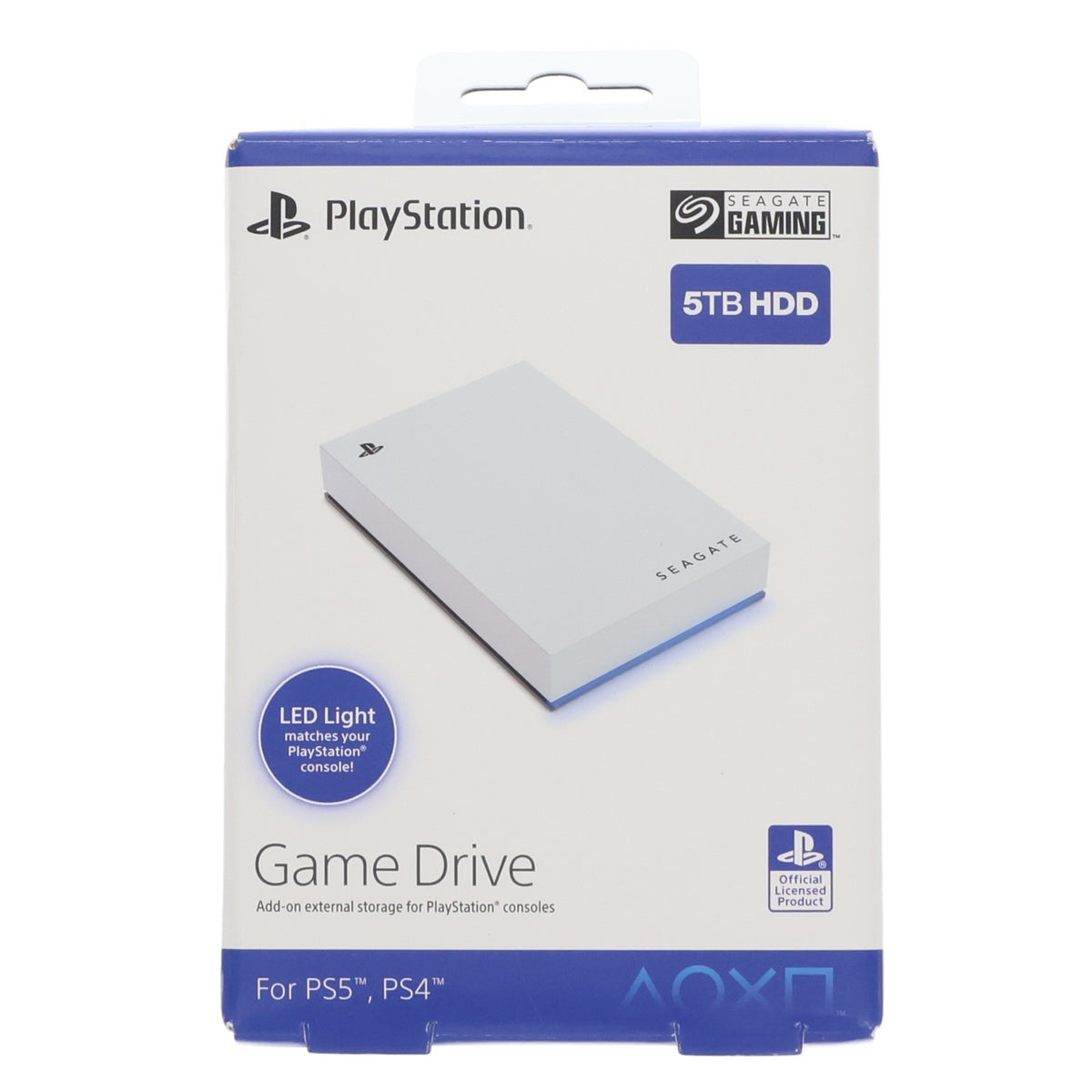 【中古即納】[ACC][PS5] SEAGATE ゲームドライブ PS5用 外付けHDD 5TB ホワイト ソニーライセンス商品 SEAGATE(STLV5000300)(20240228)
