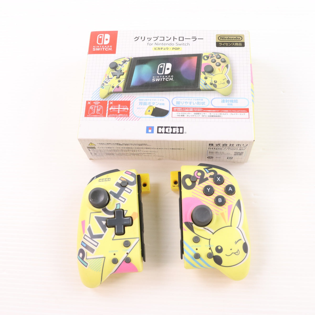 【中古即納】[ACC][Switch] グリップコントローラー for Nintendo Switch(ニンテンドースイッチ) ピカチュウPOP 任天堂ライセンス商品 HORI(NSW-254)(20201128)