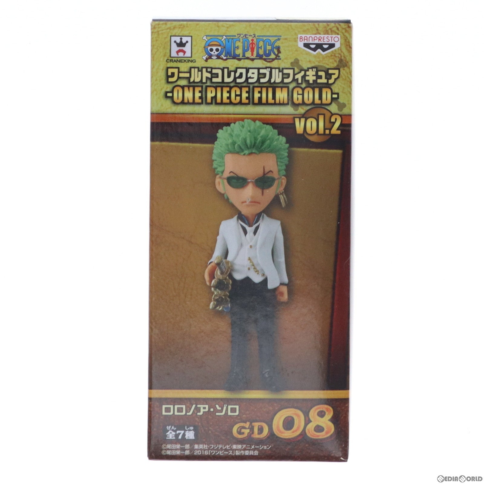 【中古即納】[FIG]ロロノア・ゾロ(カジノ服) ワンピース ワールドコレクタブルフィギュア〜ONE PIECE FILM GOLD〜vol.2 プライズ(36526) バンプレスト(20160721)