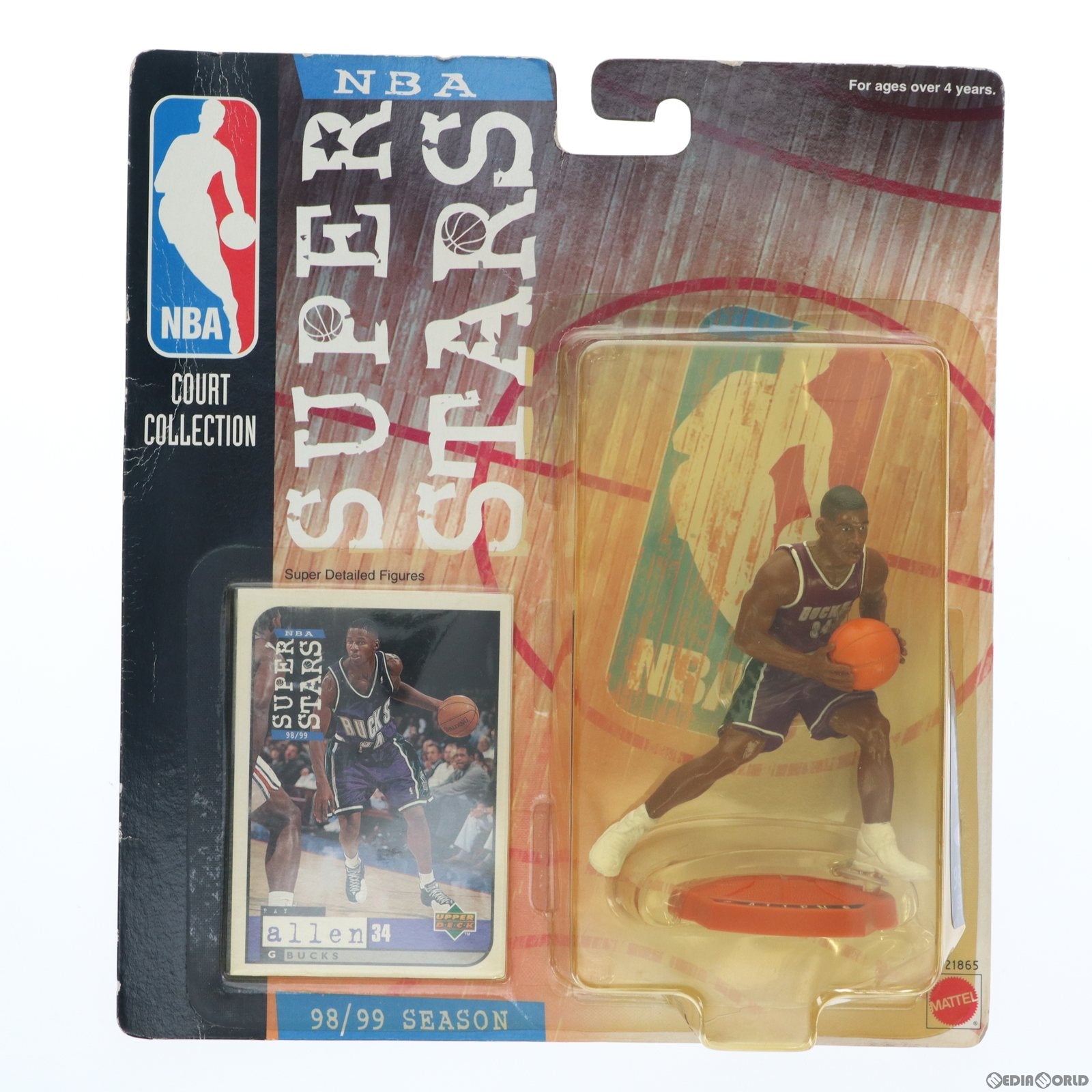 【中古即納】[FIG] NBA SUPER STARS RAY ALLEN(レイ・アレン) (98-99) Milwaukee Bucks(ミルウォーキー・バックス) 完成品 フィギュア(21865-0910) Mattel(マテル) (19981231)