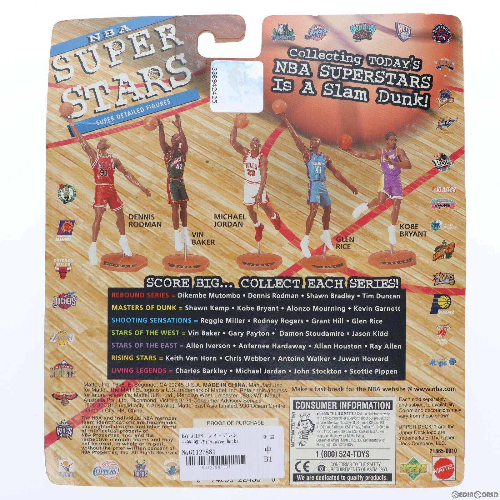 【中古即納】[FIG] NBA SUPER STARS RAY ALLEN(レイ・アレン) (98-99) Milwaukee Bucks(ミルウォーキー・バックス) 完成品 フィギュア(21865-0910) Mattel(マテル) (19981231)