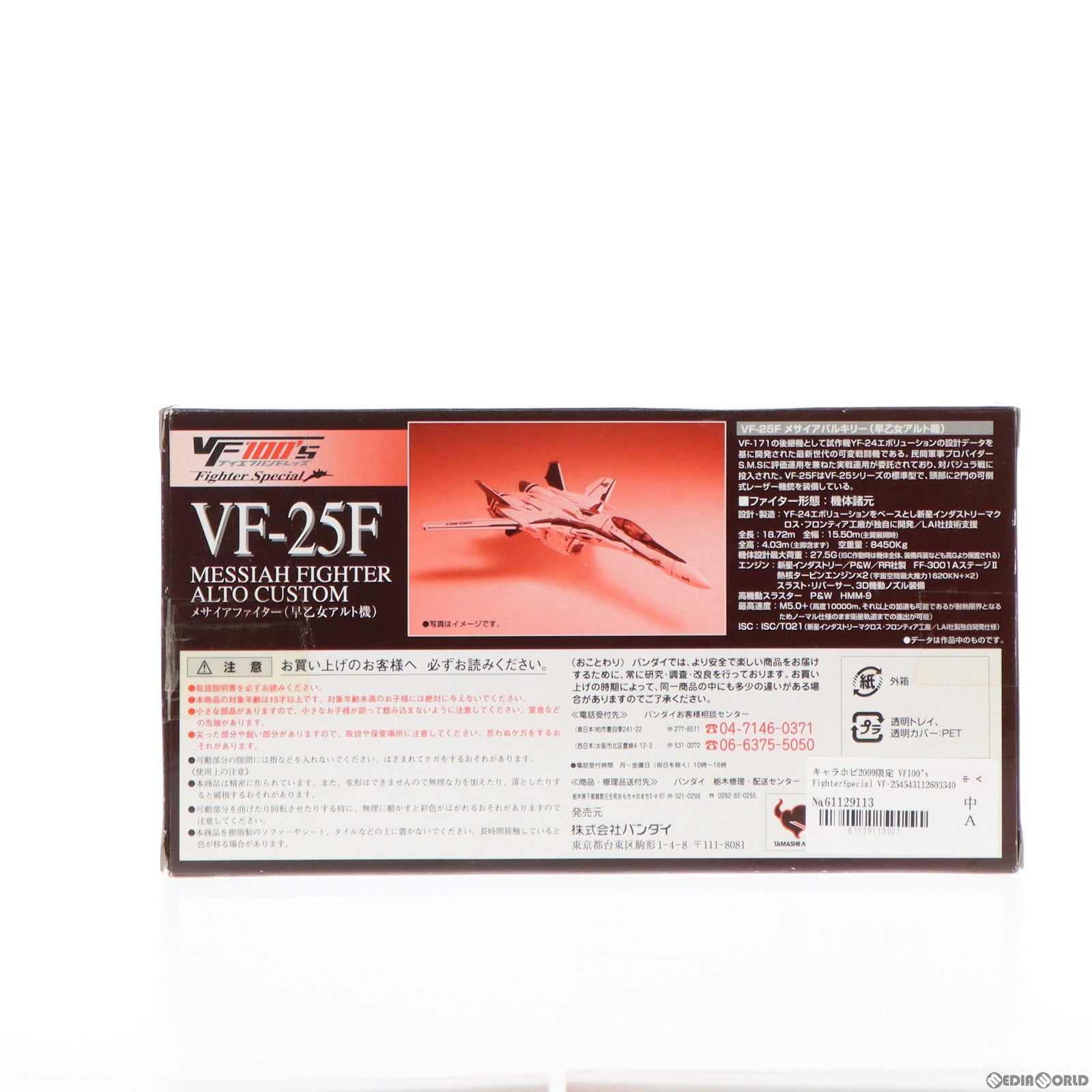 【中古即納】[FIG]キャラホビ2009限定 VF100's FighterSpecial VF-25F メサイアファイター(早乙女アルト機) マクロスF(フロンティア) 1/100 完成品 可動フィギュア バンダイ(20090831)