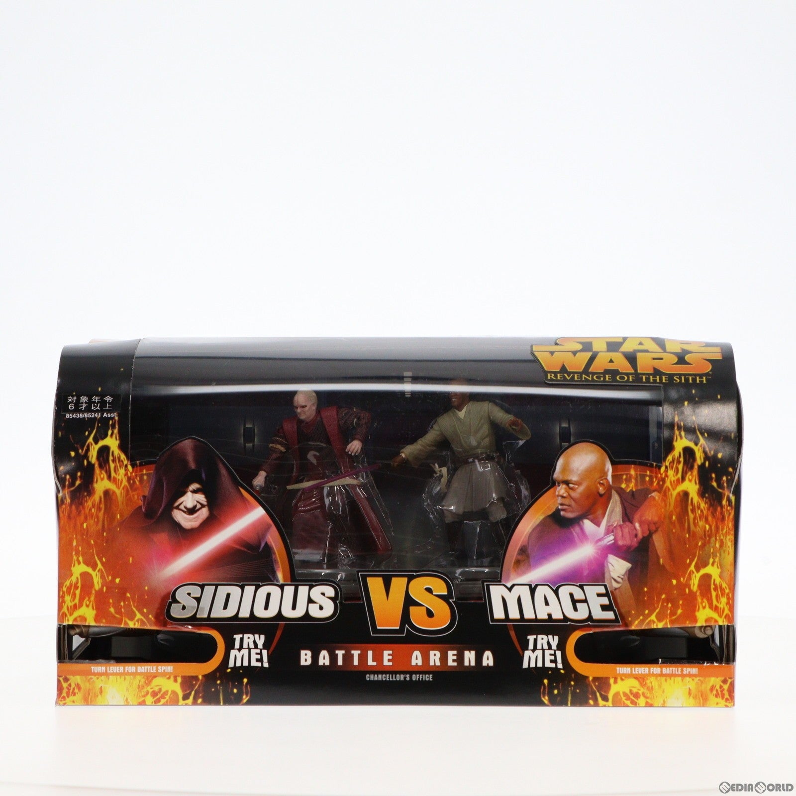 【中古即納】[FIG]ダース・シディアス VS メイス・ウインドゥ バトルアリーナ STAR WARS(スター・ウォーズ) エピソード3/シスの復讐 完成品 アクションフィギュア(85438) ハズブロ(20051231)