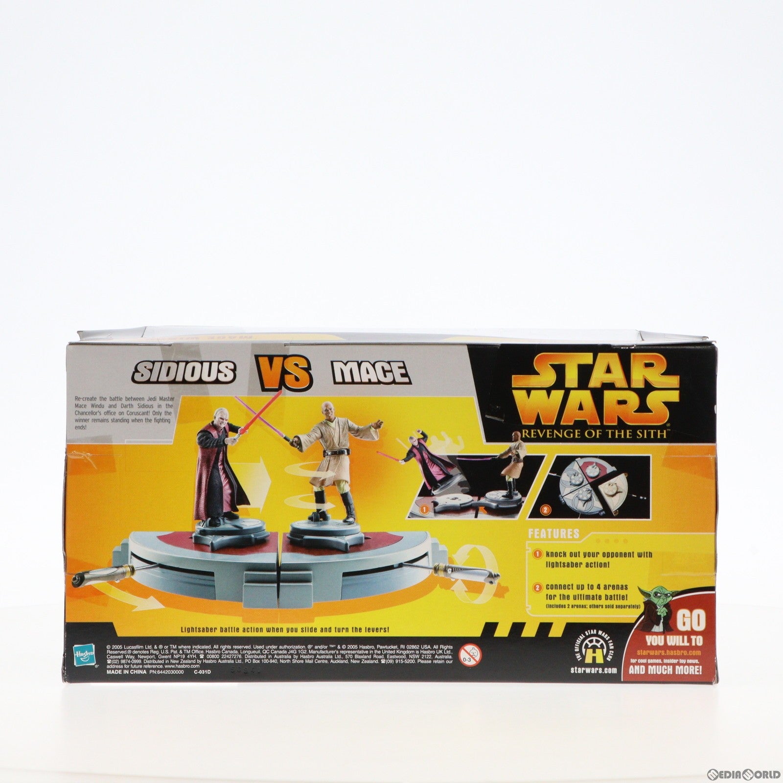 【中古即納】[FIG]ダース・シディアス VS メイス・ウインドゥ バトルアリーナ STAR WARS(スター・ウォーズ) エピソード3/シスの復讐 完成品 アクションフィギュア(85438) ハズブロ(20051231)