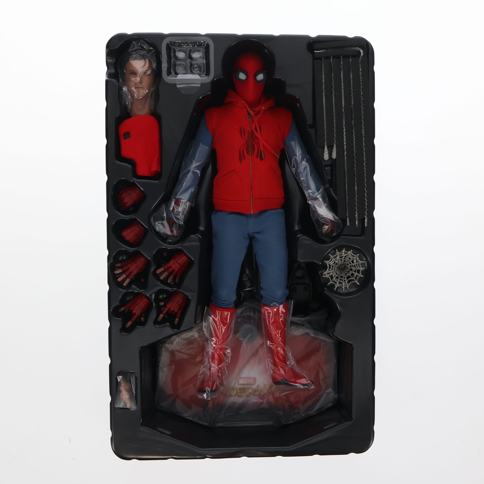 【中古即納】[FIG] ムービー・マスターピース スパイダーマン(ホームメイド・スーツ版) スパイダーマン:ホームカミング 1/6 完成品 可動フィギュア(MM#414) ホットトイズ(20180127)