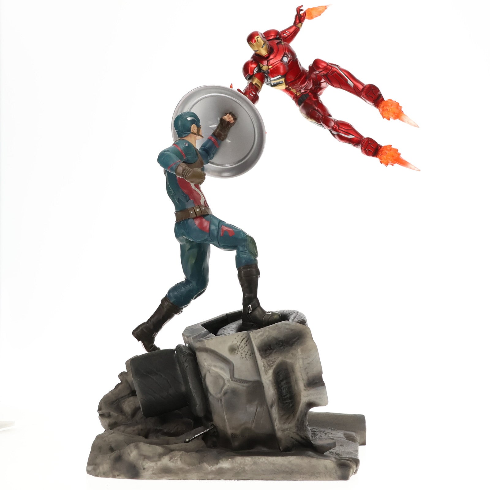 【中古即納】[FIG] キャプテン・アメリカ VS アイアンマン マーク46 シビル・ウォー/キャプテン・アメリカ プレミアムモーション スタチュー 完成品 フィギュア ファクトリーエンターテイメント/豆魚雷(20171215)