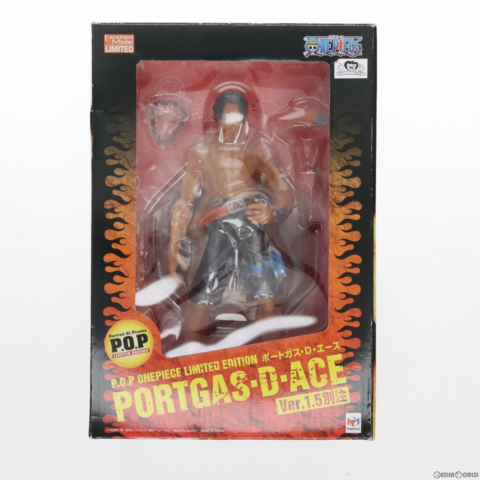 中古即納】[FIG]オンラインショップ限定 Portrait.Of.Pirates P.O.P LIMITED EDITION ポートガス・D・エース  Ver.1.5別注 ONE PIECE(ワンピース) 1/8 完成品 フィギュア メガハウス