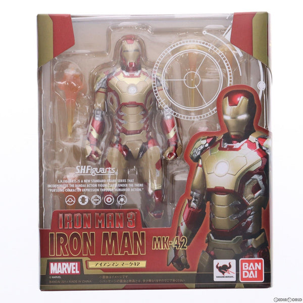 【中古即納】[FIG]S.H.Figuarts(フィギュアーツ) アイアンマン マーク42 アイアンマン3 完成品 可動フィギュア バンダイ