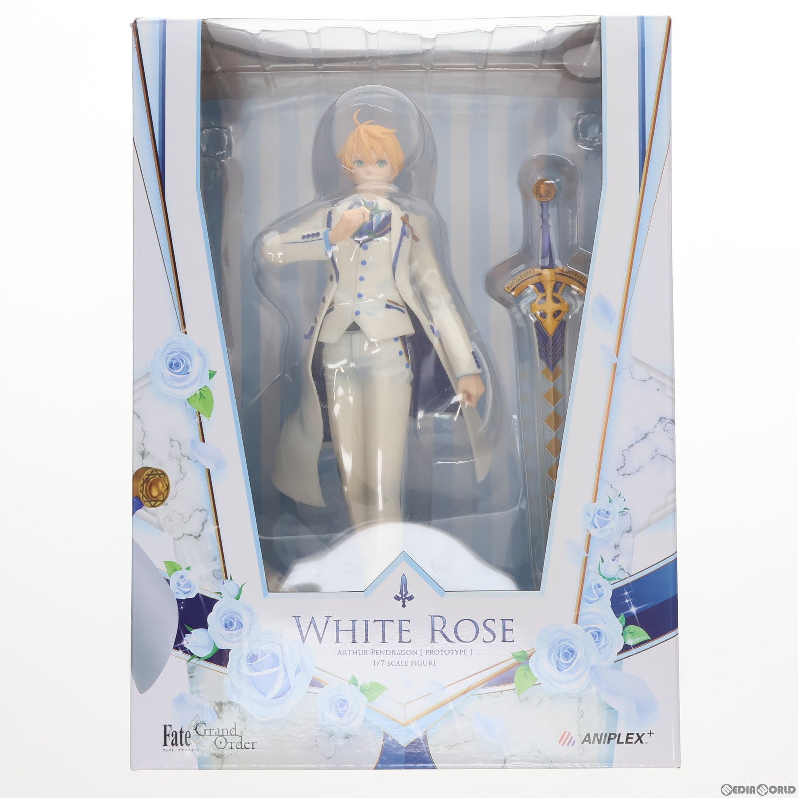 【中古即納】[FIG] セイバー/アーサー・ペンドラゴン〔プロトタイプ〕 霊衣解放ホワイトローズ 「Fate/Grand Order」 1/7 ABS PVC製塗装済み完成品 ANIPLEX+限定 フィギュア アニプレックス(20190831)