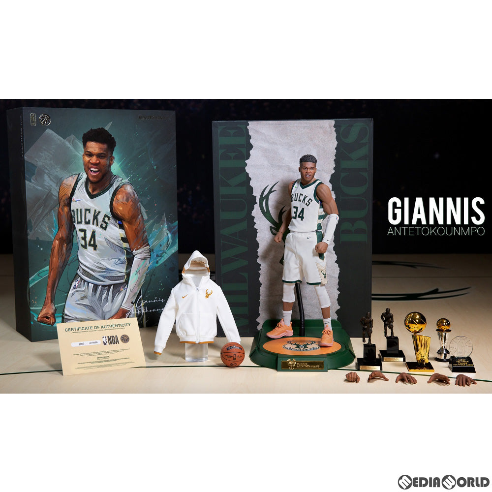 中古即納】[FIG]リアルマスターピース NBAコレクション ヤニス・アデトクンボ 1/6 コレクティブル フィギュア 完成品 可動フィギュア  エンターベイ