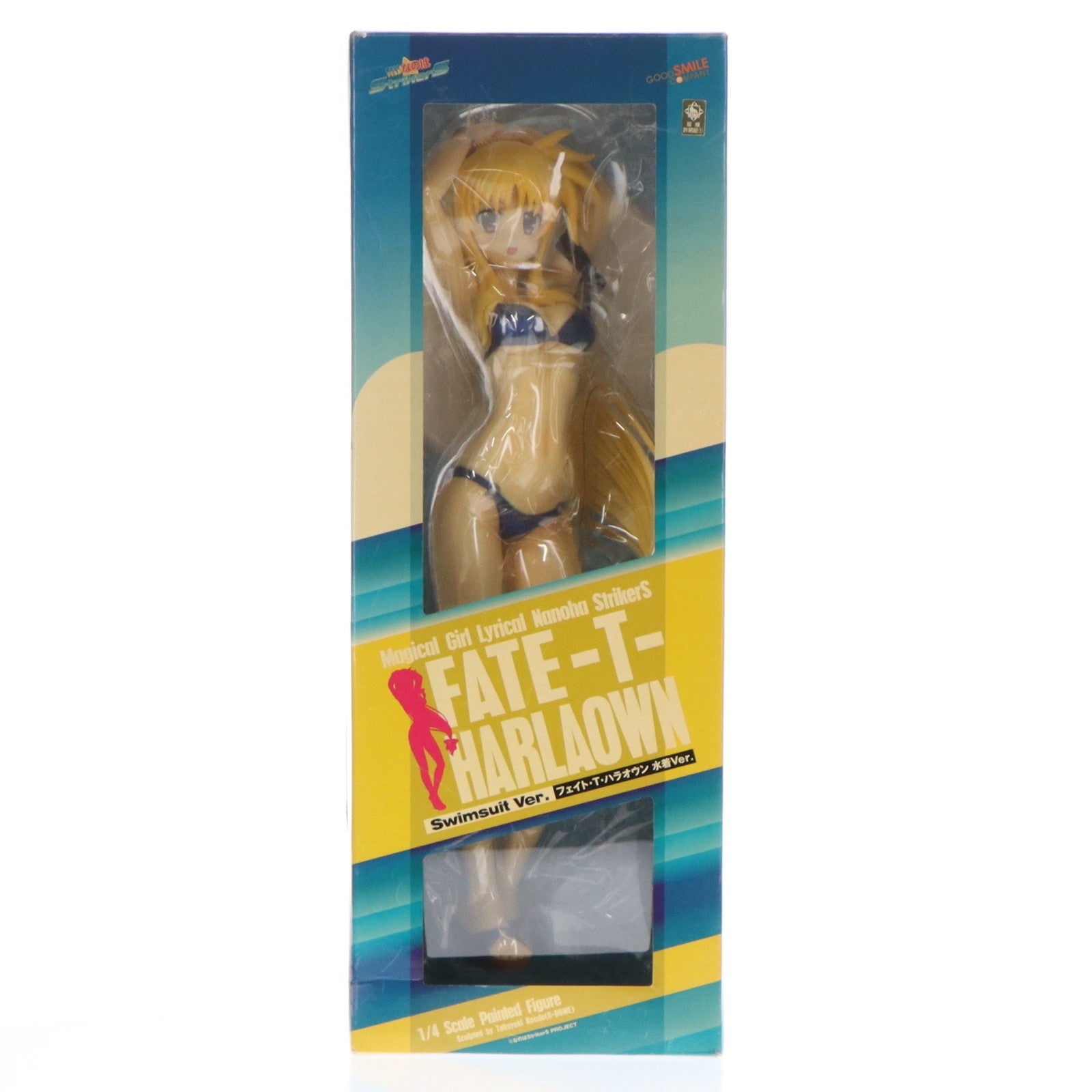 【中古即納】[FIG]フェイト・T・ハラオウン 水着Ver. 魔法少女リリカルなのはStrikerS(ストライカーズ) 1/4 完成品 フィギュア グッドスマイルカンパニー(20111210)