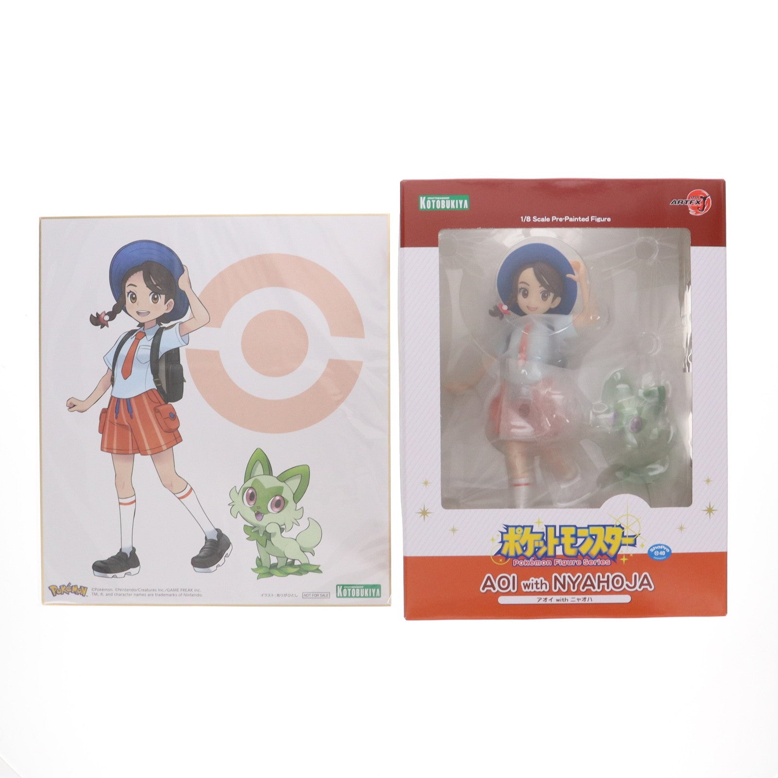 【中古即納】[FIG] ポケモンセンター コトブキヤショップ限定特典付属 ARTFX J アオイ with ニャオハ ポケットモンスター スカーレット・バイオレット 1/8 完成品 フィギュア(PV141) コトブキヤ(20240728)